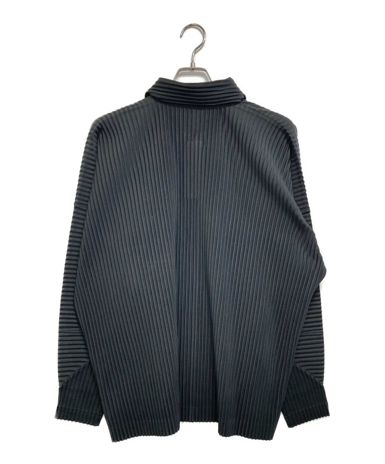 HOMME PLISSE ISSEY MIYAKE (オムプリッセ イッセイ ミヤケ) プリーツポロシャツ コークグレー サイズ:3