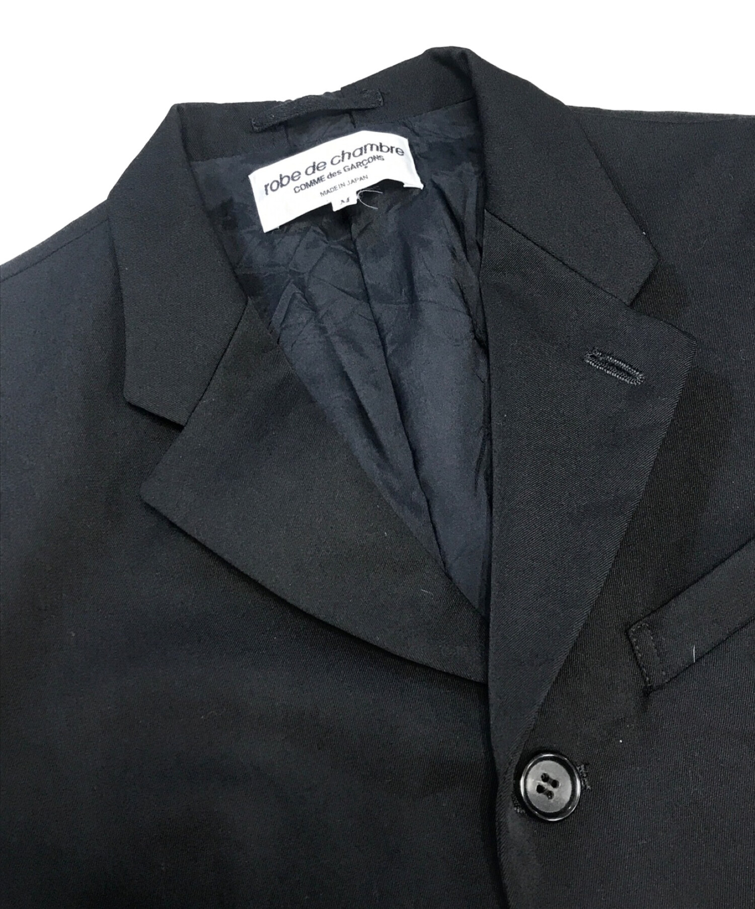 中古・古着通販】ROBE DE CHAMBRE COMME DES GARCONS (ローブドシャンブル コムデギャルソン) テーラードジャケット  ブラック サイズ:M｜ブランド・古着通販 トレファク公式【TREFAC FASHION】スマホサイト