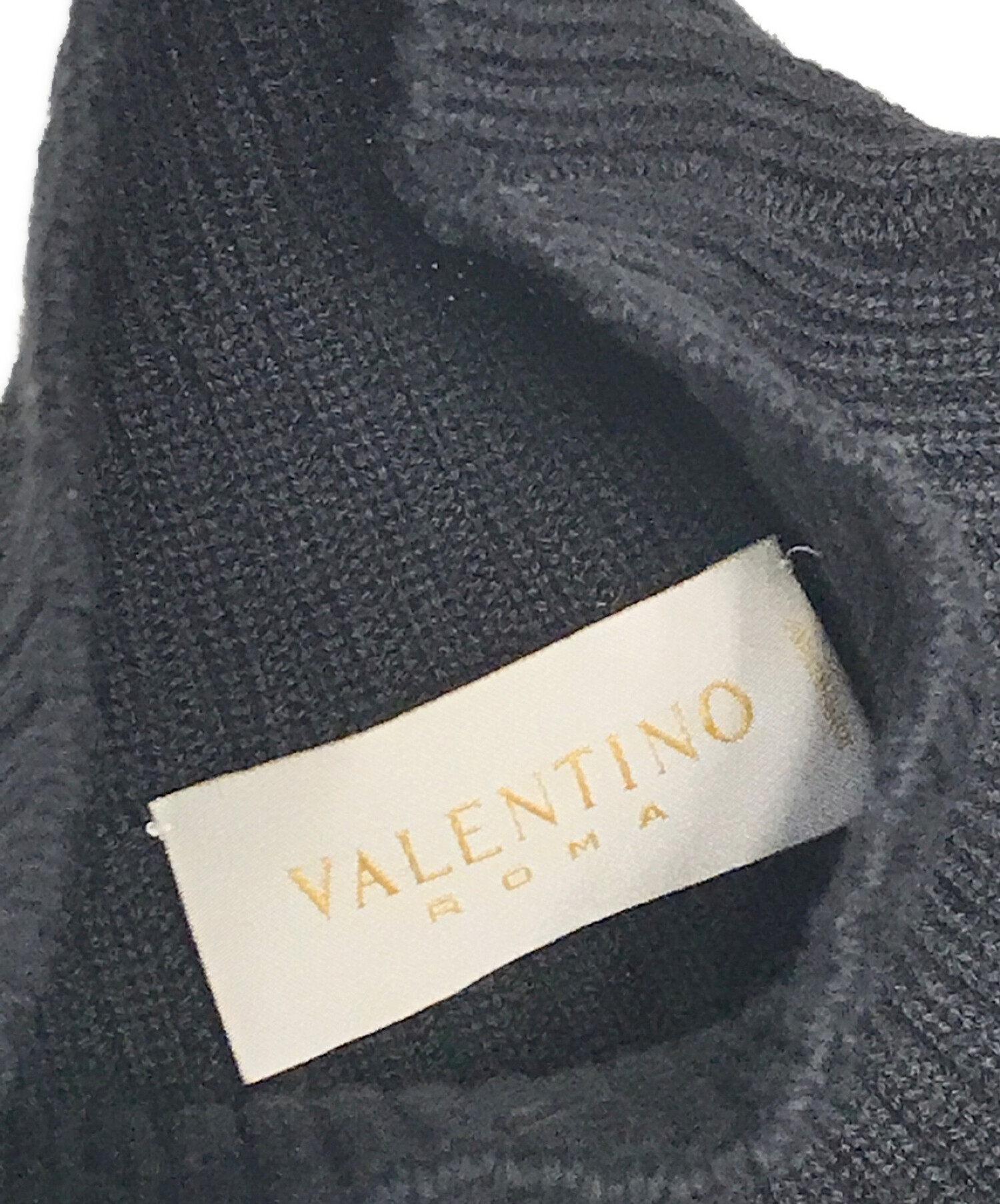 VALENTINO (ヴァレンティノ) ニットワンピース ブラック サイズ:42