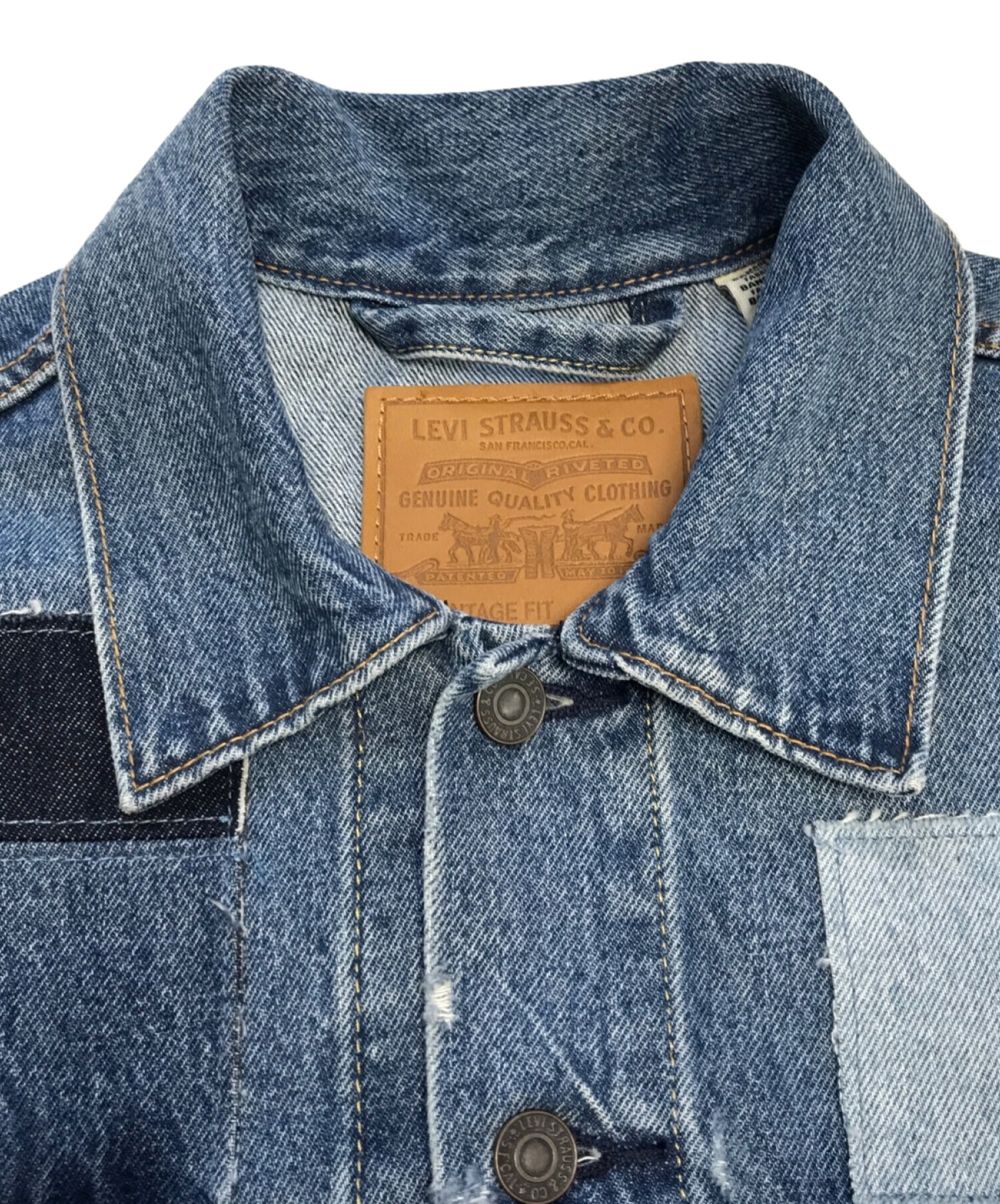 LEVI'S PReMIUM (リーバイスプレミアム) パッチワーク デニムジャケット インディゴ サイズ:L