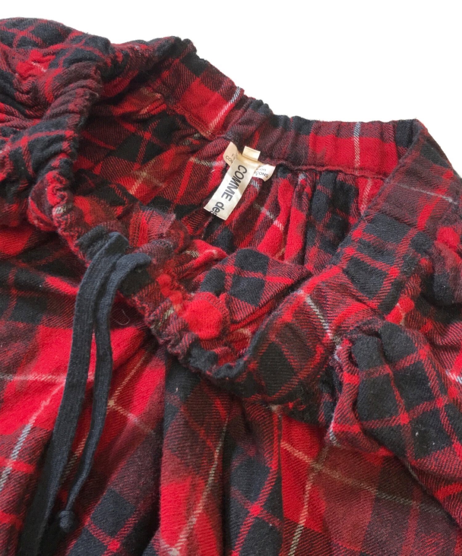 COMME des GARCONS (コムデギャルソン) タータンチェックサルエルパンツ レッド サイズ:XS