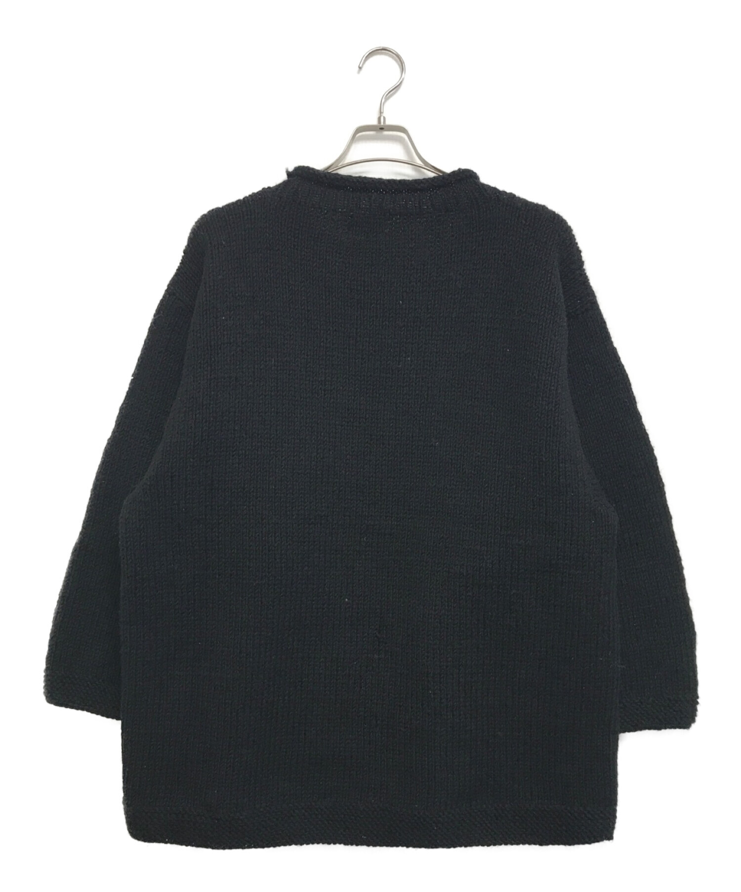 MacMahon Knitting Mills (マクマホン ニッティングミルズ) ロールネックフラワーニット ブラック サイズ:表記なし
