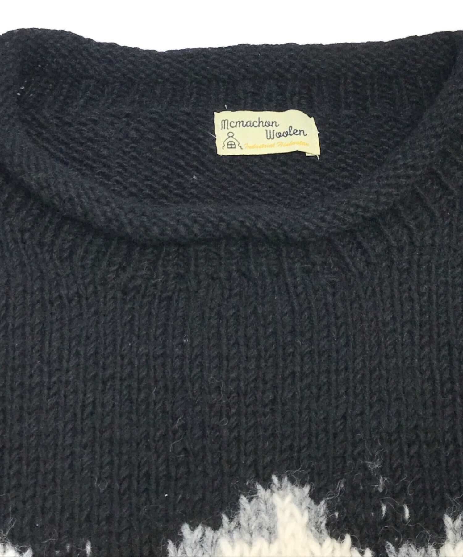 MacMahon Knitting Mills (マクマホン ニッティングミルズ) ロールネックフラワーニット ブラック サイズ:表記なし