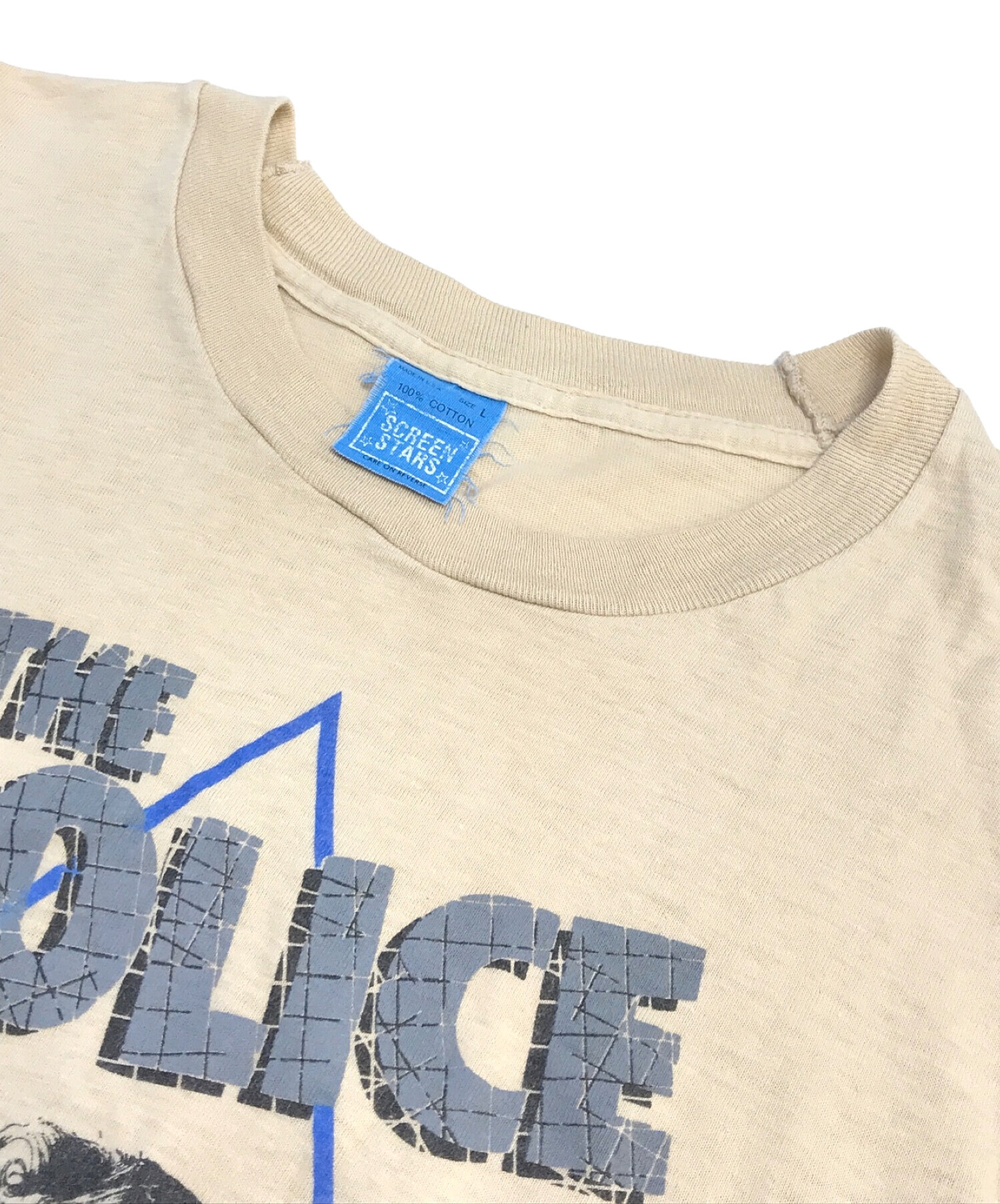 中古・古着通販】バンドTシャツ (バンドTシャツ) THE POLICE(ポリス) ツアーTシャツ ベージュ サイズ:L｜ブランド・古着通販  トレファク公式【TREFAC FASHION】スマホサイト