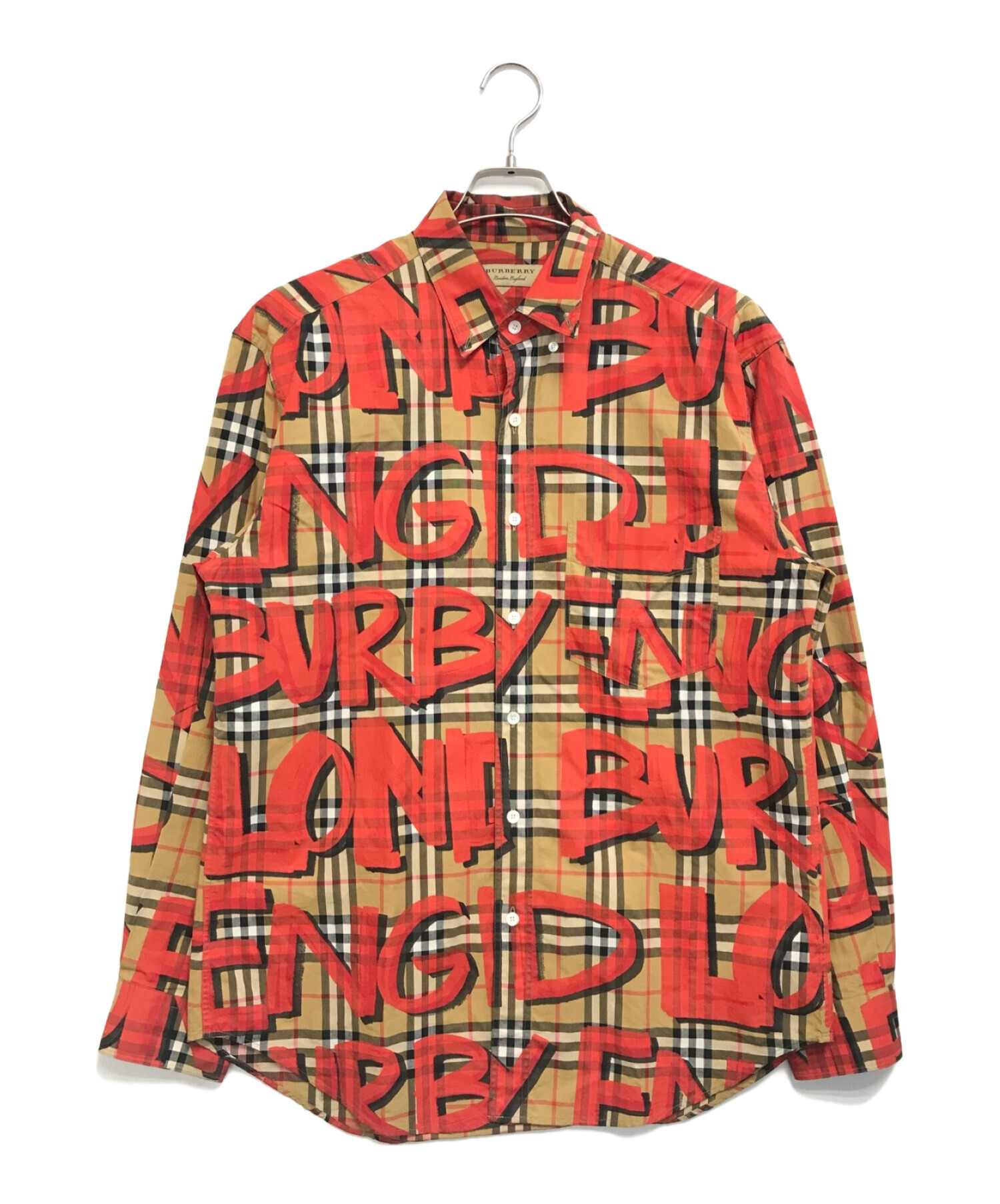 中古・古着通販】BURBERRY (バーバリー) Graffiti Print Vintage Check Shirt レッド  サイズ:L｜ブランド・古着通販 トレファク公式【TREFAC FASHION】スマホサイト