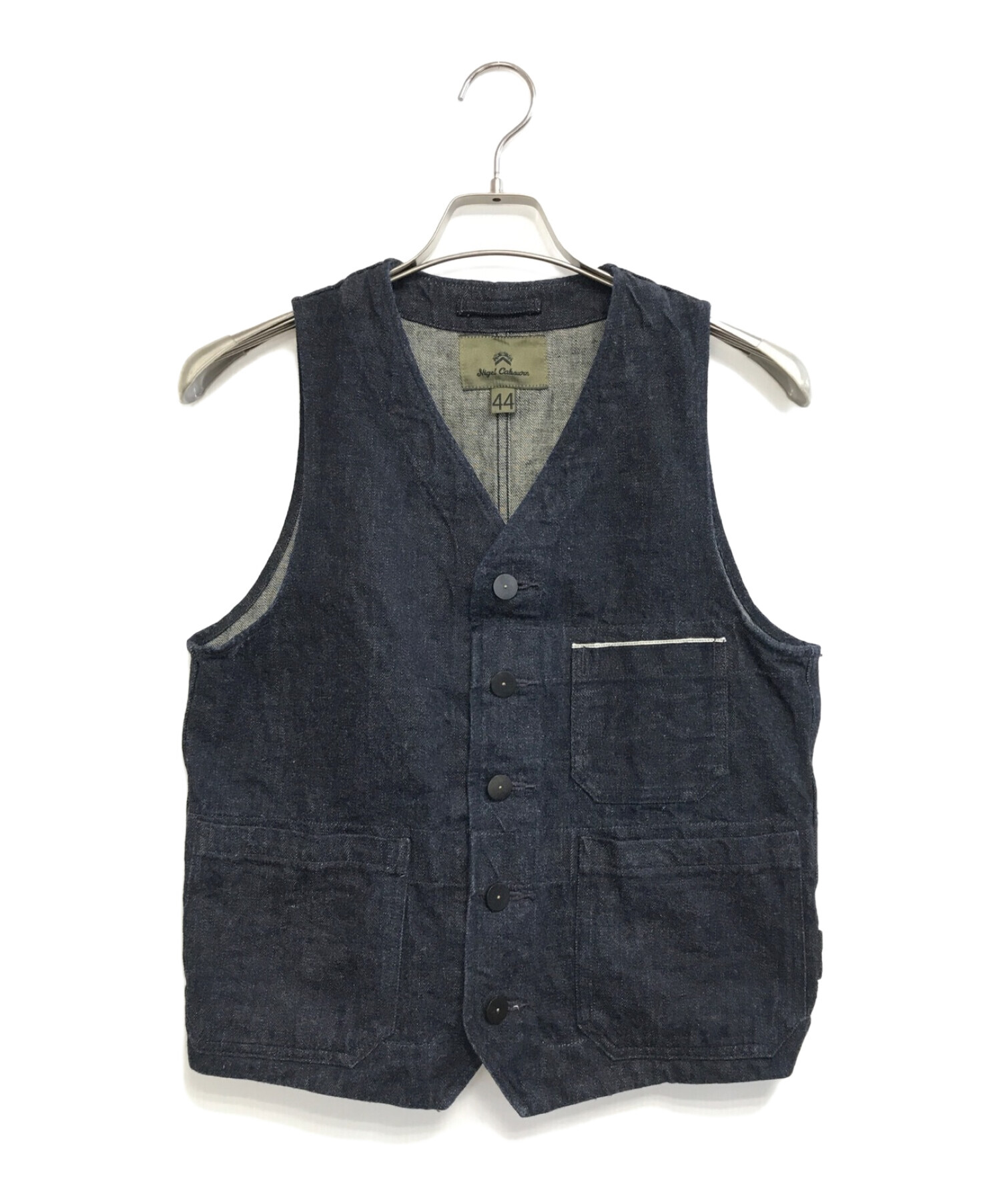 中古・古着通販】NIGEL CABOURN (ナイジェルケーボン) WORKER VEST 12oz DENIMベスト インディゴ  サイズ:44｜ブランド・古着通販 トレファク公式【TREFAC FASHION】スマホサイト