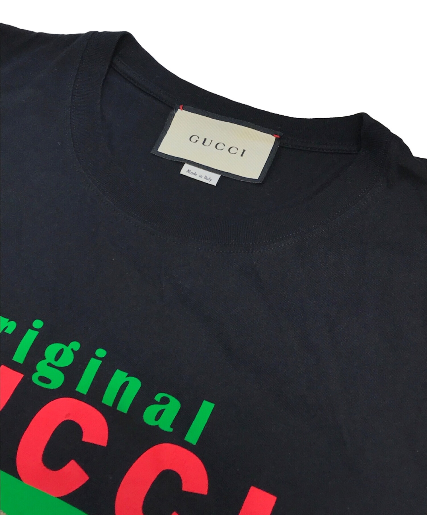 GUCCI (グッチ) キャット刺繍Tシャツ ブラック サイズ:M