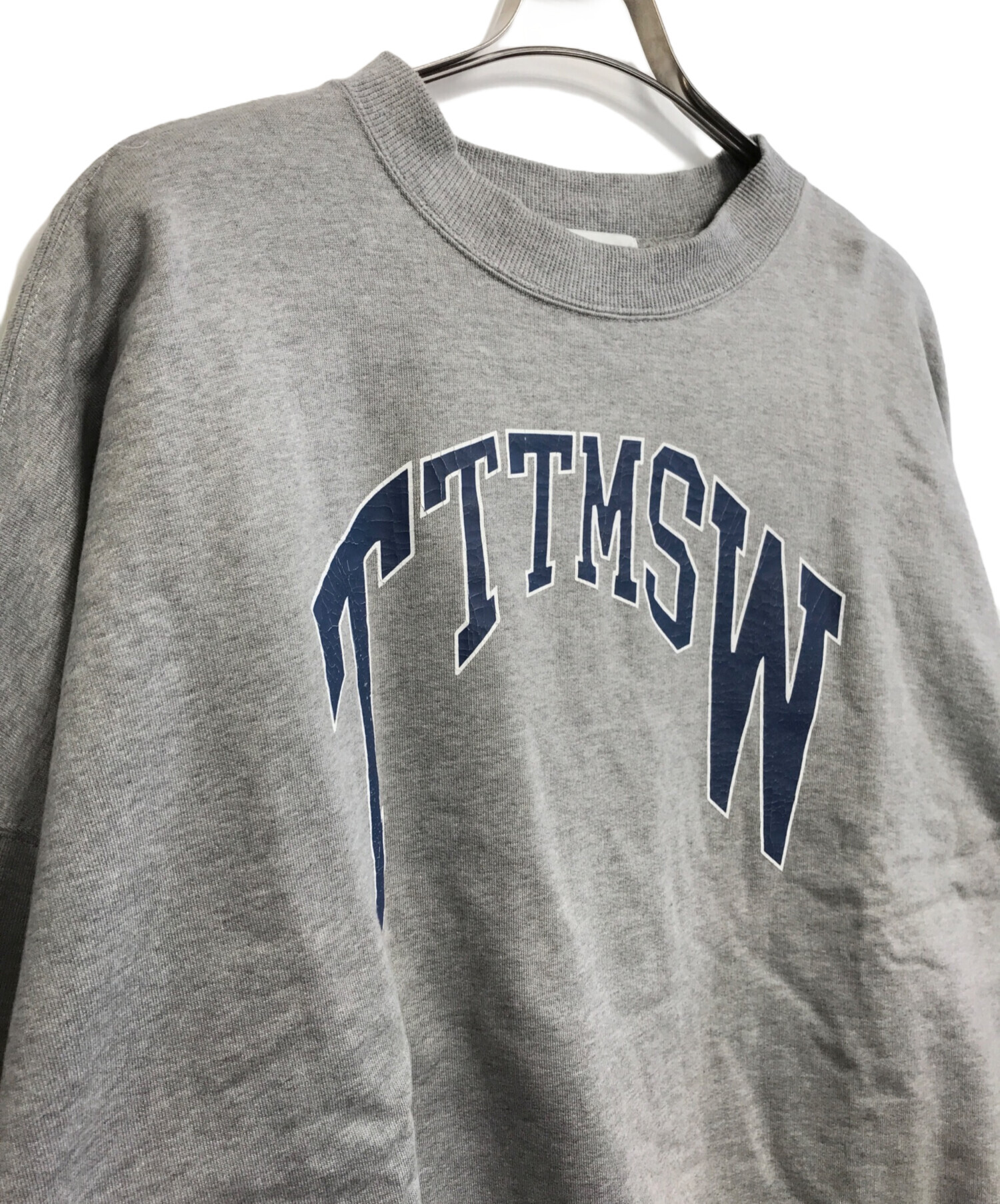 TTT MSW (ティー) College logo crew neck sweat グレー サイズ:L