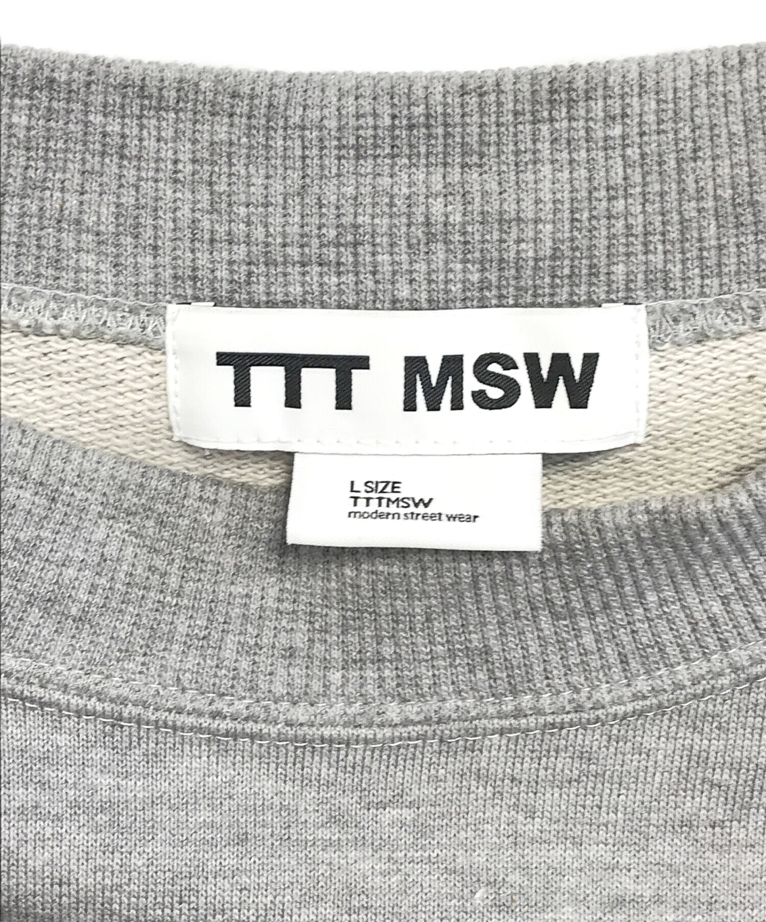 TTT MSW (ティー) College logo crew neck sweat グレー サイズ:L