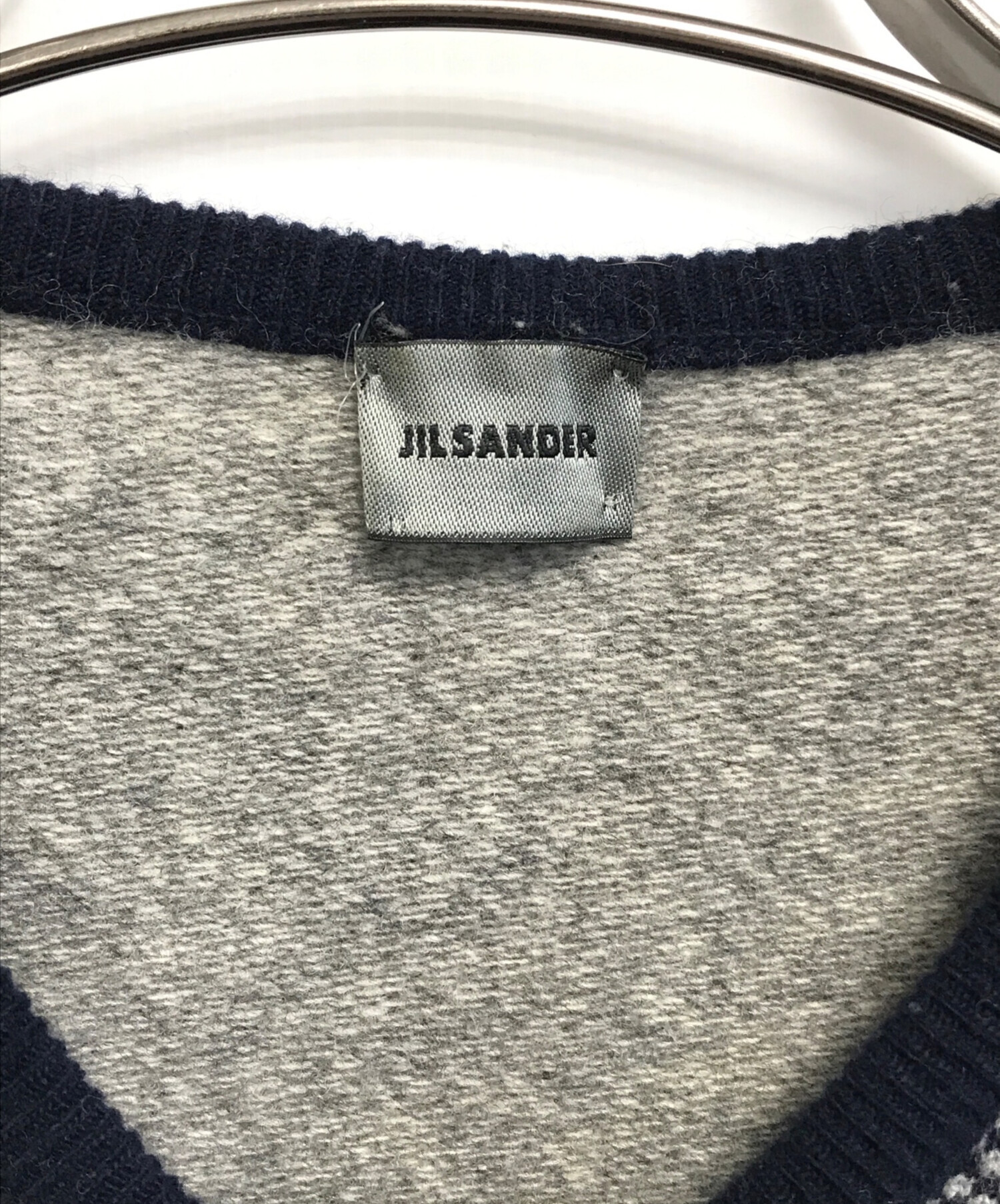 中古・古着通販】JIL SANDER (ジルサンダー) Vネックニット ネイビー サイズ:表記なし｜ブランド・古着通販 トレファク公式【TREFAC  FASHION】スマホサイト