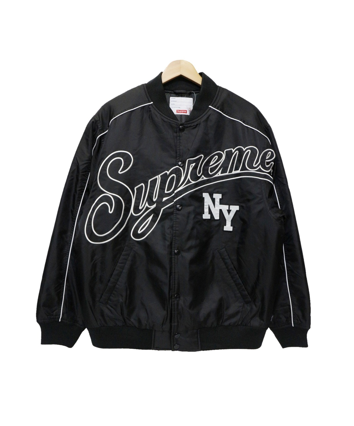 Supreme (シュプリーム) Contrast Script Varsity Jacket ブラック サイズ:M