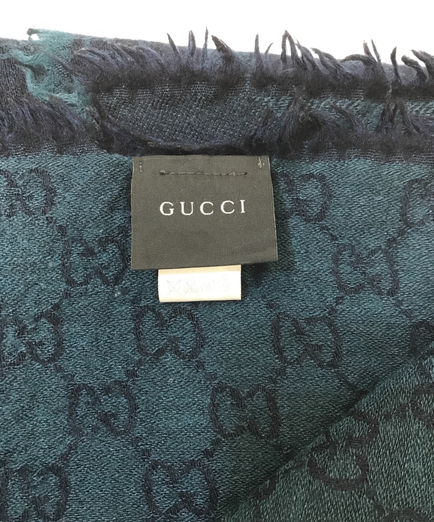 中古・古着通販】GUCCI (グッチ) GG柄大判ストール グリーン｜ブランド