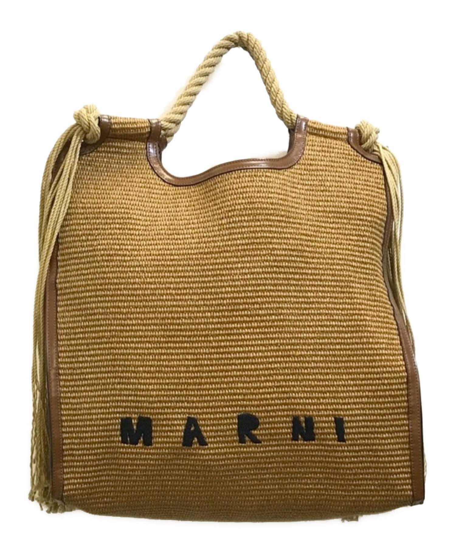 中古・古着通販】MARNI (マルニ) ラフィアトートバッグ ベージュ