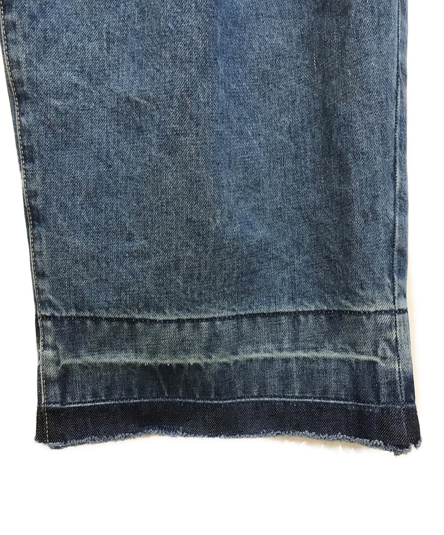 NEON SIGN (ネオンサイン) UNHEMMED WIDE DENIM SLACKS ブルー サイズ:46