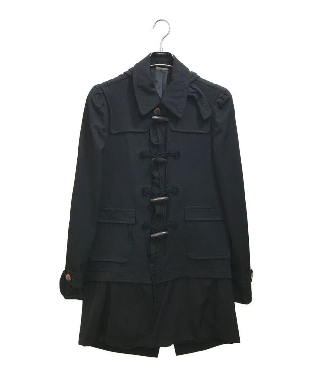 中古・古着通販】COMME des GARCONS HOMME PLUS (コムデギャルソンオムプリュス)) ポリ縮絨ドッキングフーデットコート  ブラック サイズ:S｜ブランド・古着通販 トレファク公式【TREFAC FASHION】スマホサイト