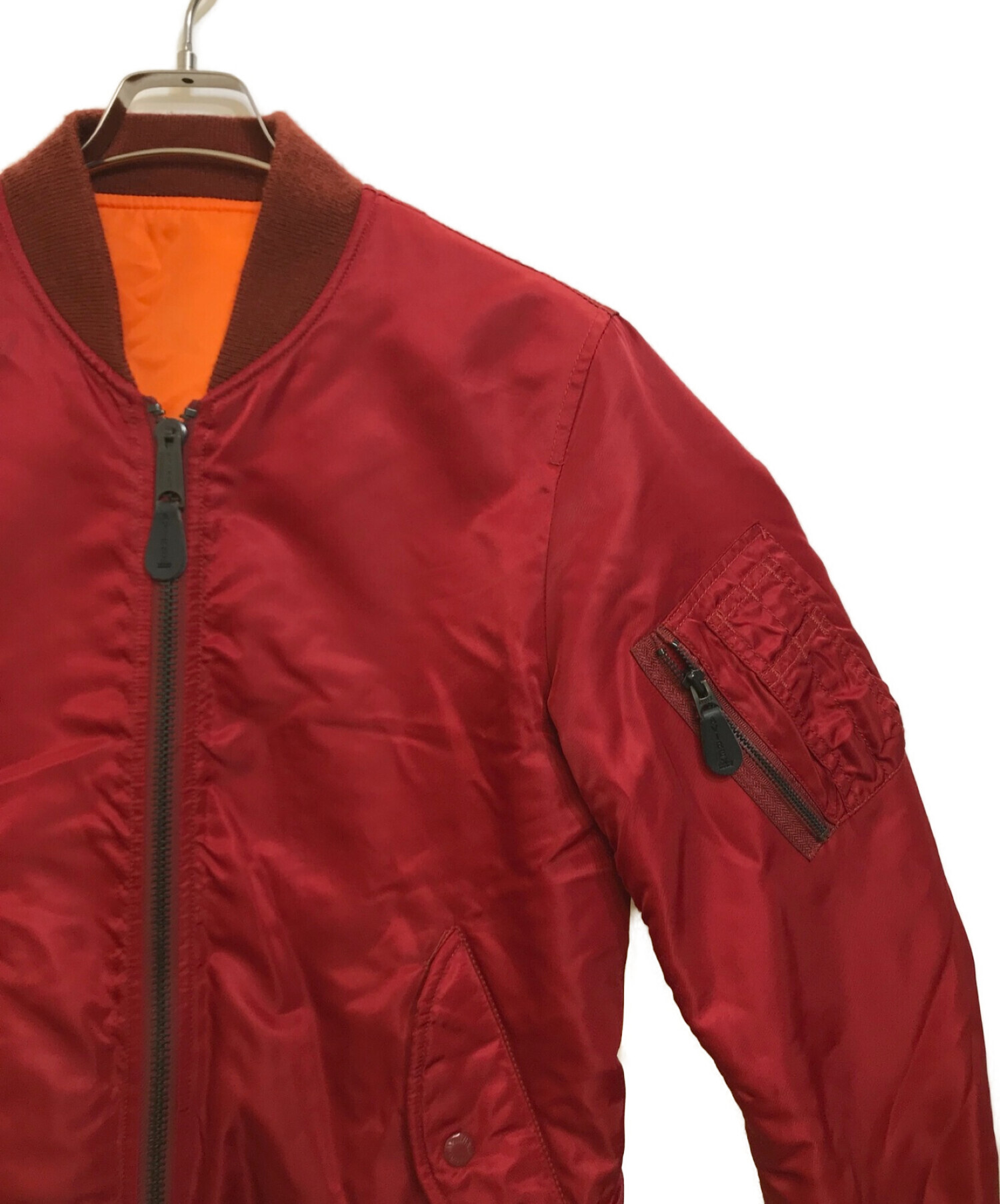 AVIREX (アヴィレックス) リバーシブルMA-1ジャケット レッド×オレンジ サイズ:M