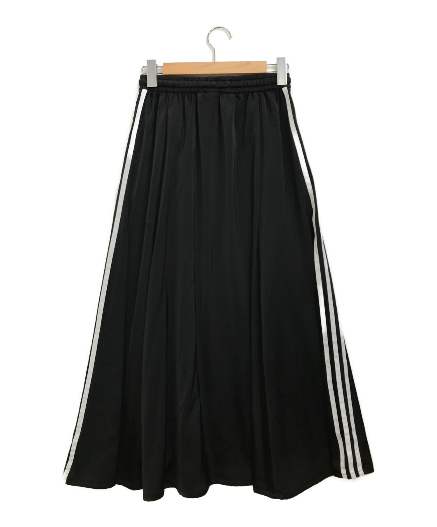 adidas Originals (アディダスオリジナル) Long Satin SKIRT ブラック サイズ:M