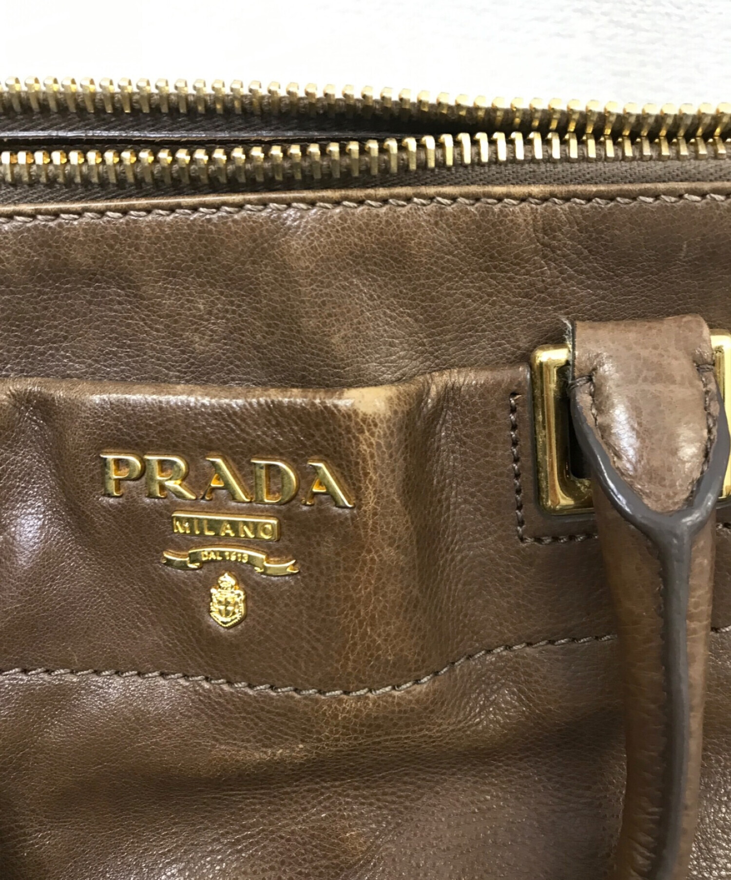 中古・古着通販】PRADA (プラダ) 2WAYレザーバッグ ブラウン｜ブランド