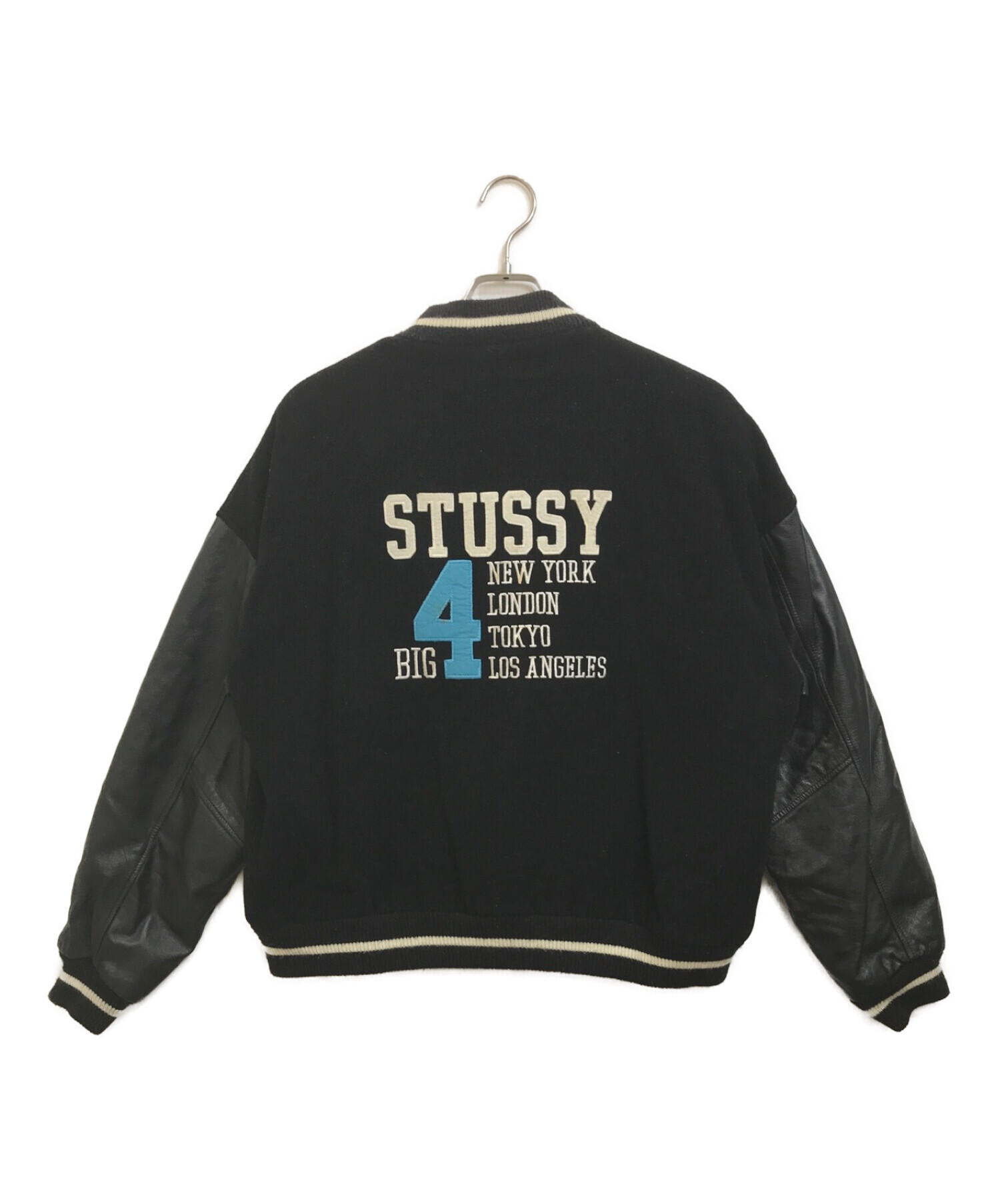中古・古着通販】stussy (ステューシー) 90'sBIG4袖レザースタジャン