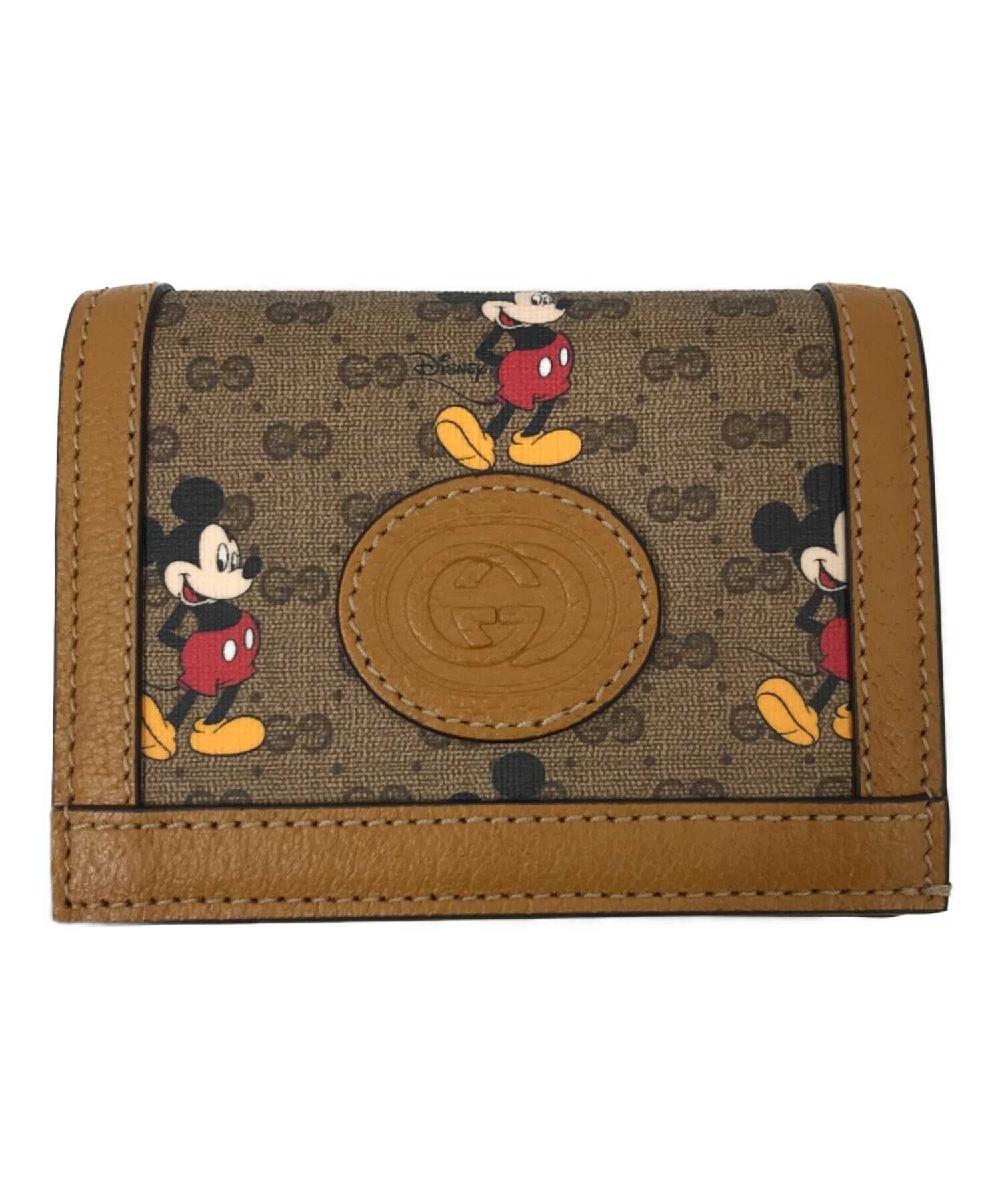 GUCCI (グッチ) DISNEY (ディズニー) コンパクトウォレット ブラウン