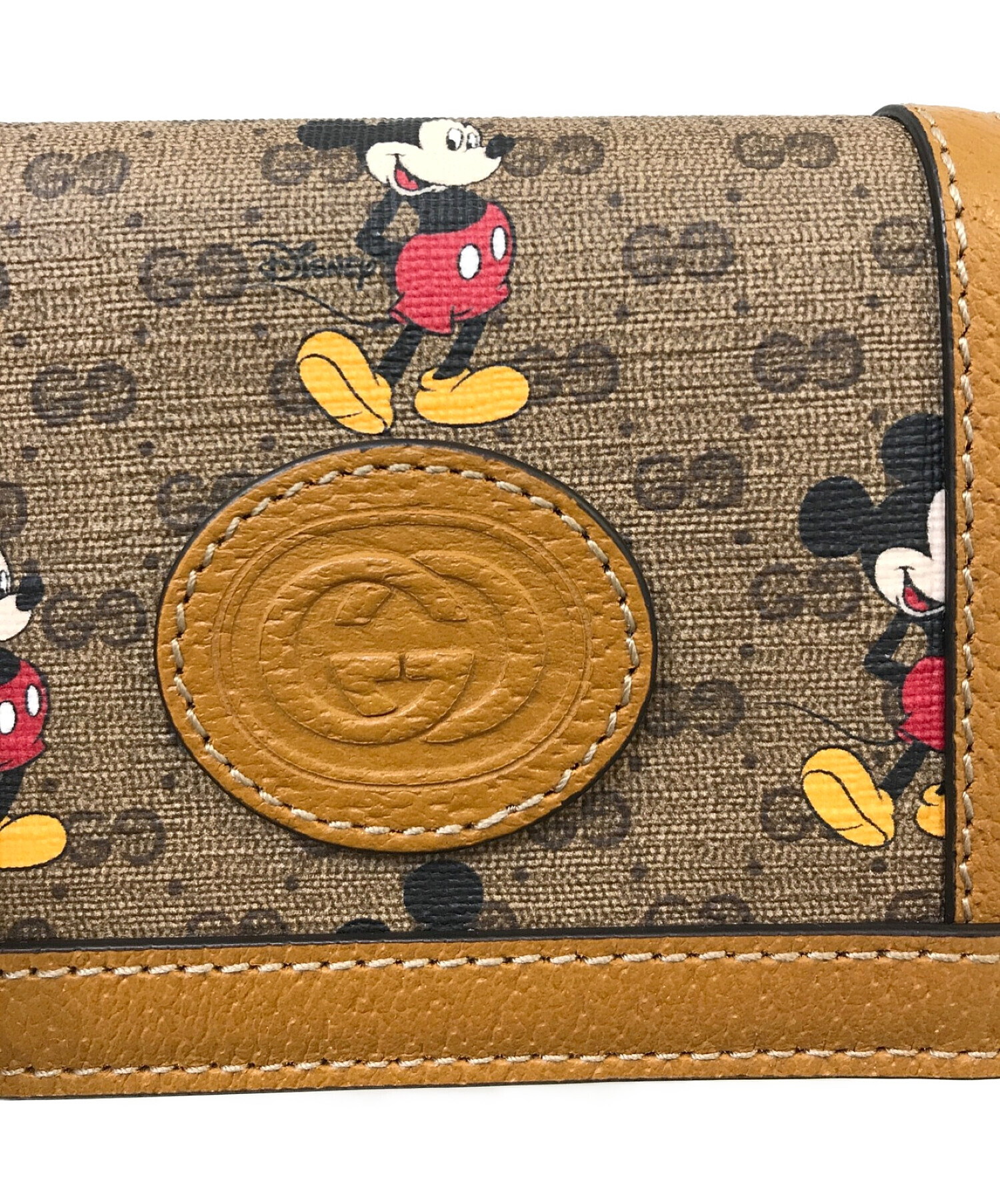 GUCCI (グッチ) DISNEY (ディズニー) コンパクトウォレット ブラウン