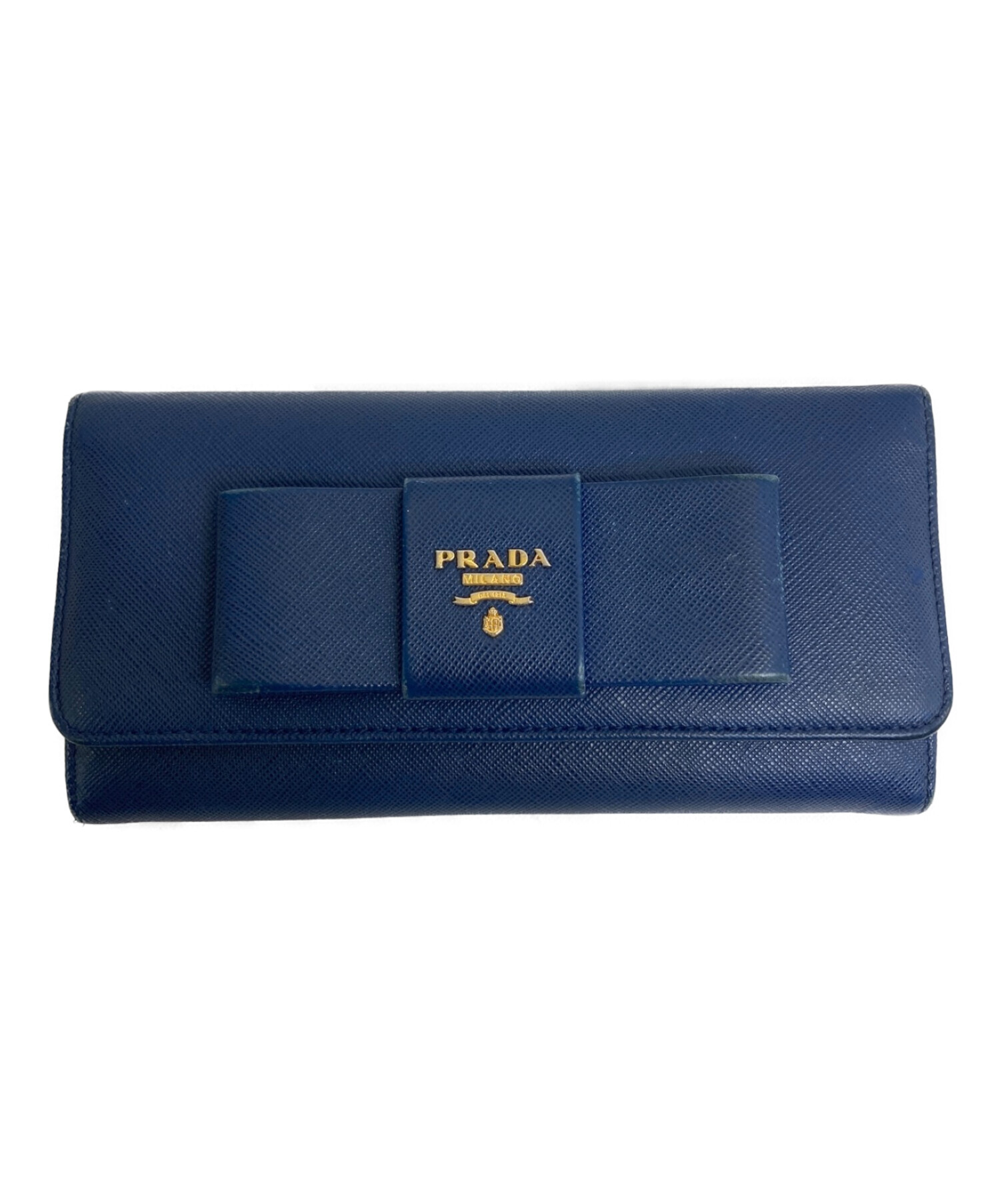 中古・古着通販】PRADA (プラダ) サフィアーノ長財布 ブルー｜ブランド