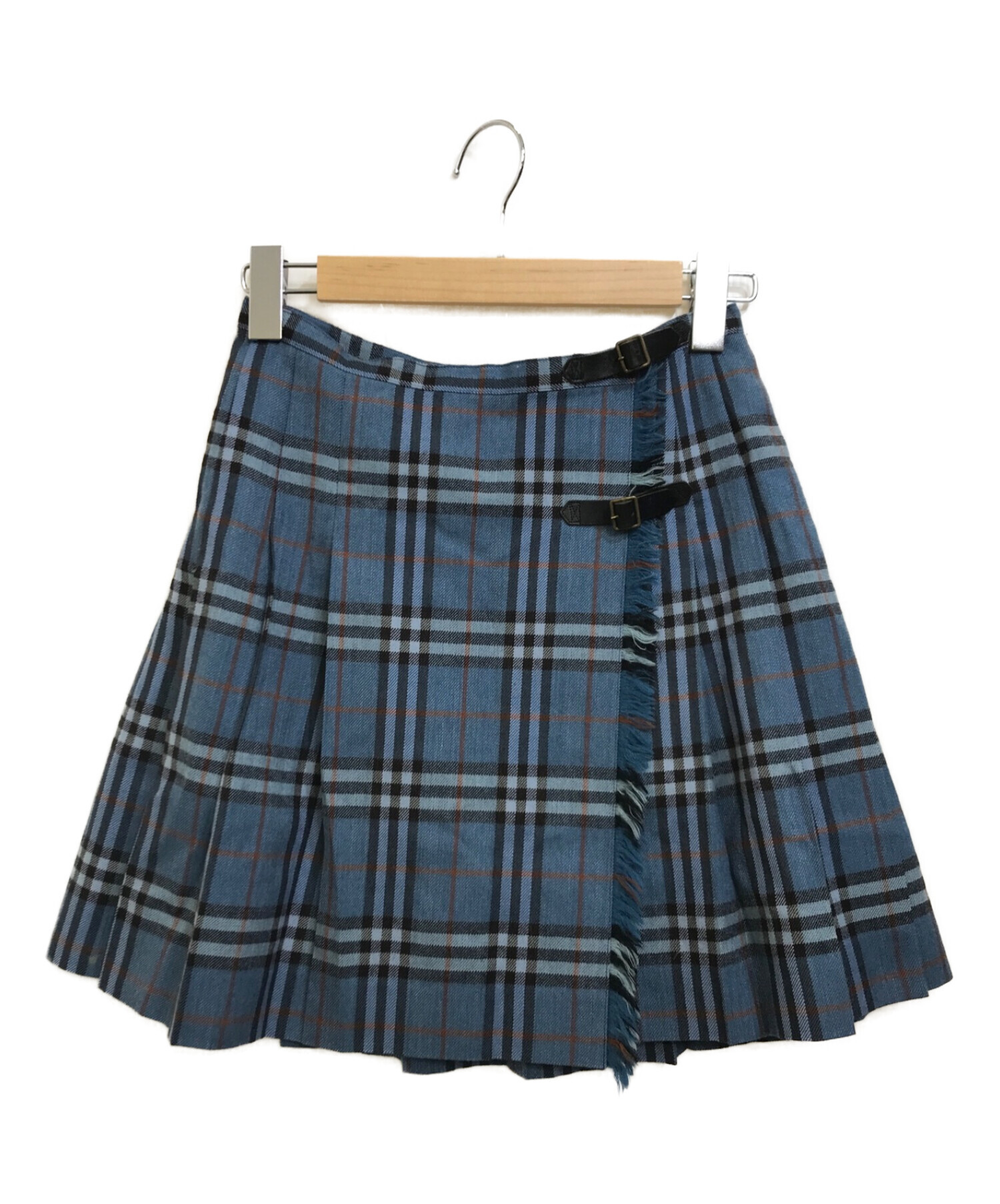 バーバリーブルーレーベル チェックスカートスカート - ひざ丈スカート