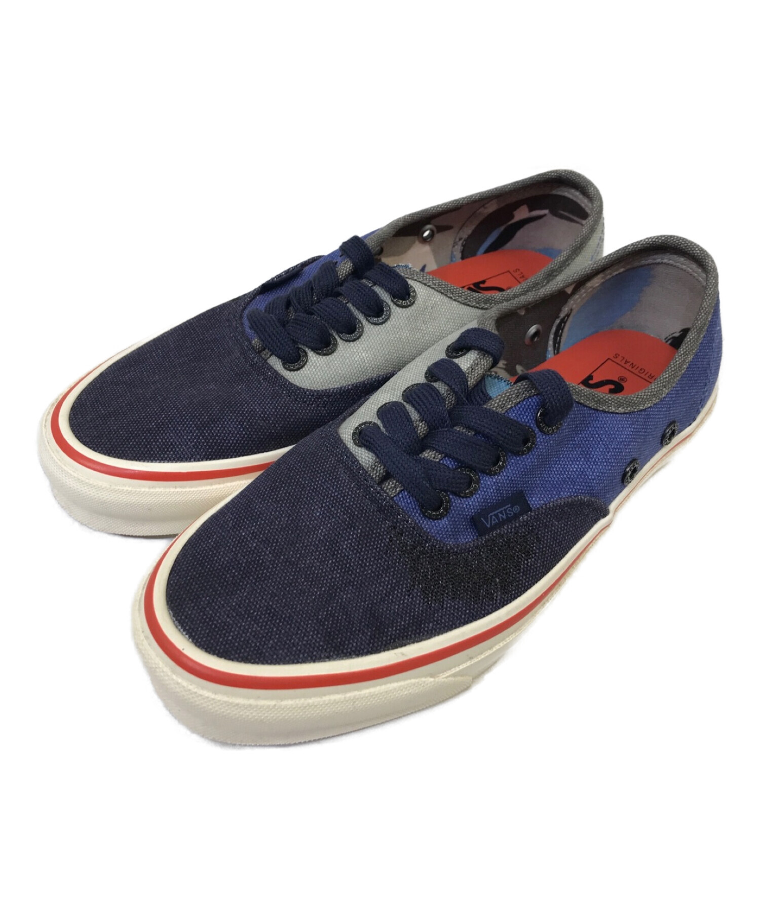 Vans authentic clearance blue and red