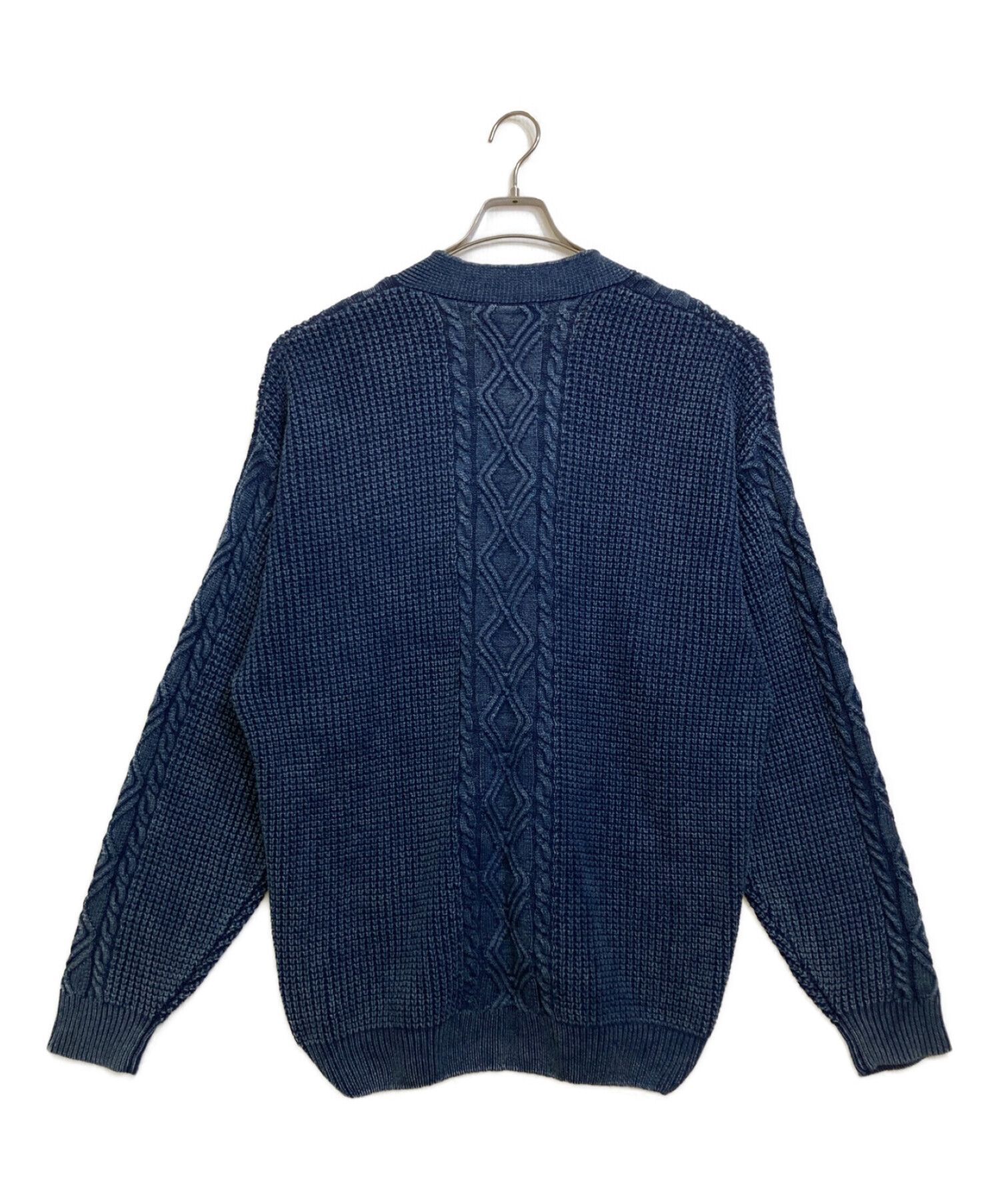 中古・古着通販】Schott (ショット) DULL COL CABLE CARDIGAN ブルー