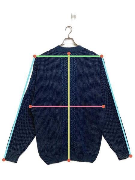 中古・古着通販】Schott (ショット) DULL COL CABLE CARDIGAN ブルー