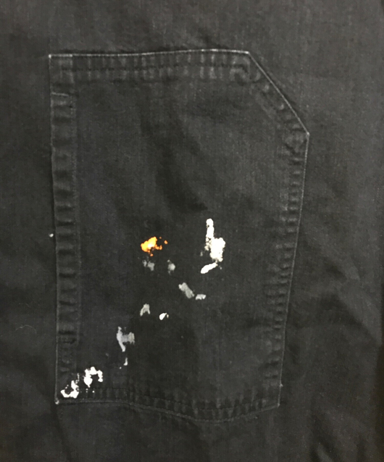 摂取カロリー ANCELLM DENIM PAINT LONG SHIRT(BLACK) - トップス