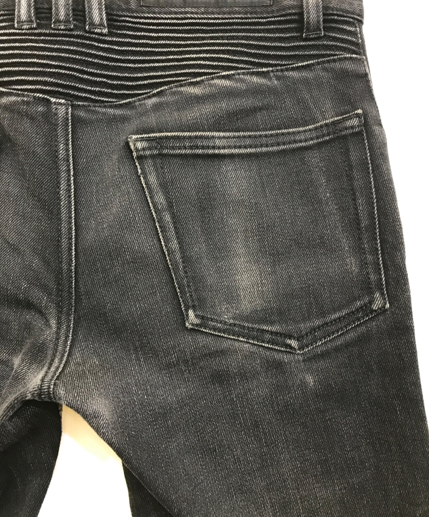 中古・古着通販】BALMAIN (バルマン) バイカーリジットデニムパンツ