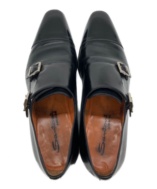 Santoni (サントーニ) ダブルモンクストラップシューズ ブラック サイズ:26