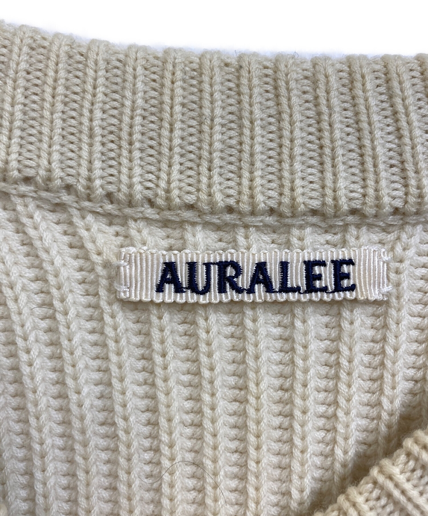 中古・古着通販】AURALEE (オーラリー) WOOL CASHMERE RIB KNIT アイボリー サイズ:M｜ブランド・古着通販  トレファク公式【TREFAC FASHION】スマホサイト