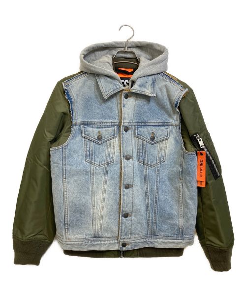 中古・古着通販】DIESEL (ディーゼル) デニムレイヤードMA-1ジャケット オリーブ サイズ:S｜ブランド・古着通販  トレファク公式【TREFAC FASHION】スマホサイト