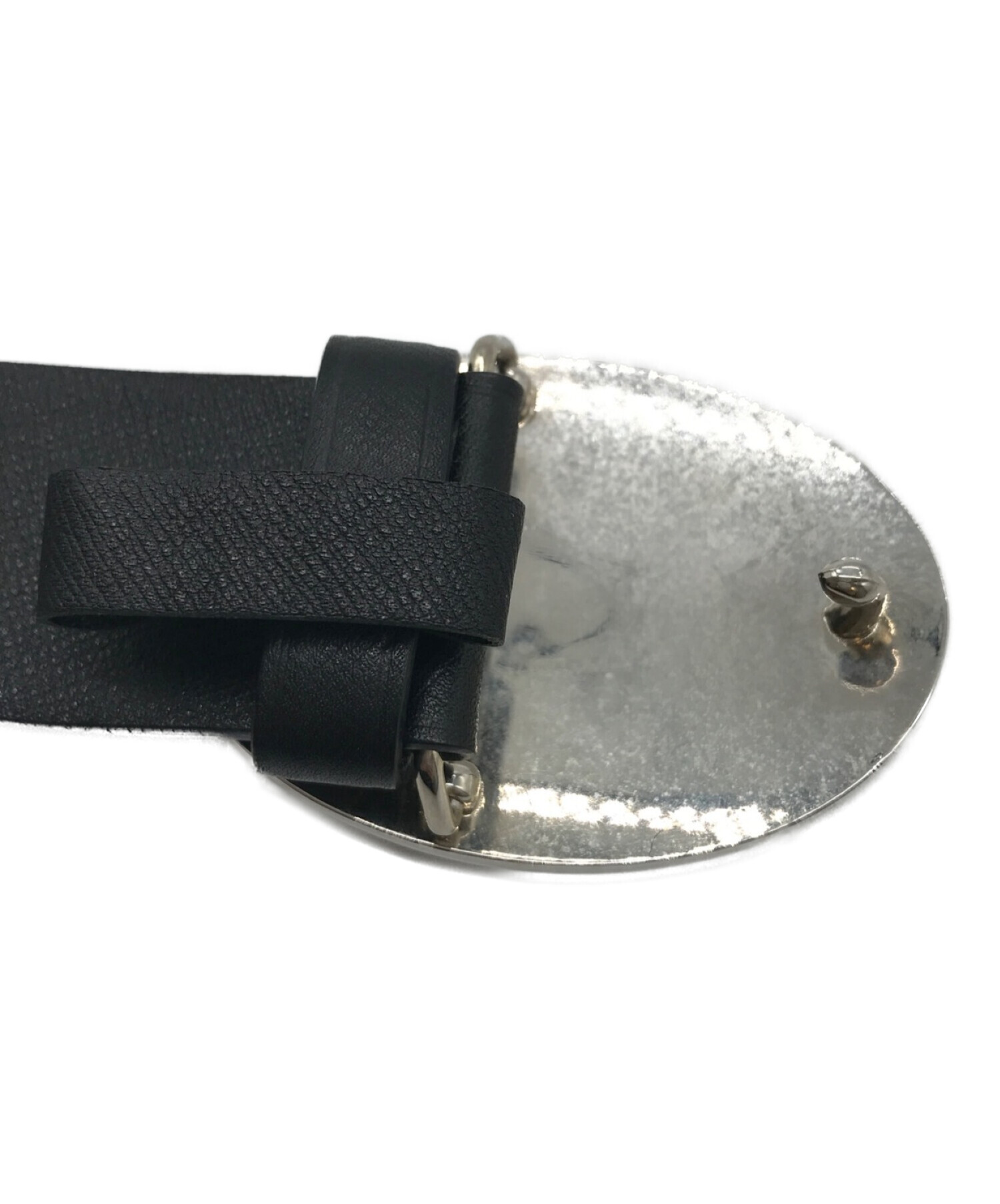 中古・古着通販】PRADA (プラダ) バックルレザーベルト ブラック