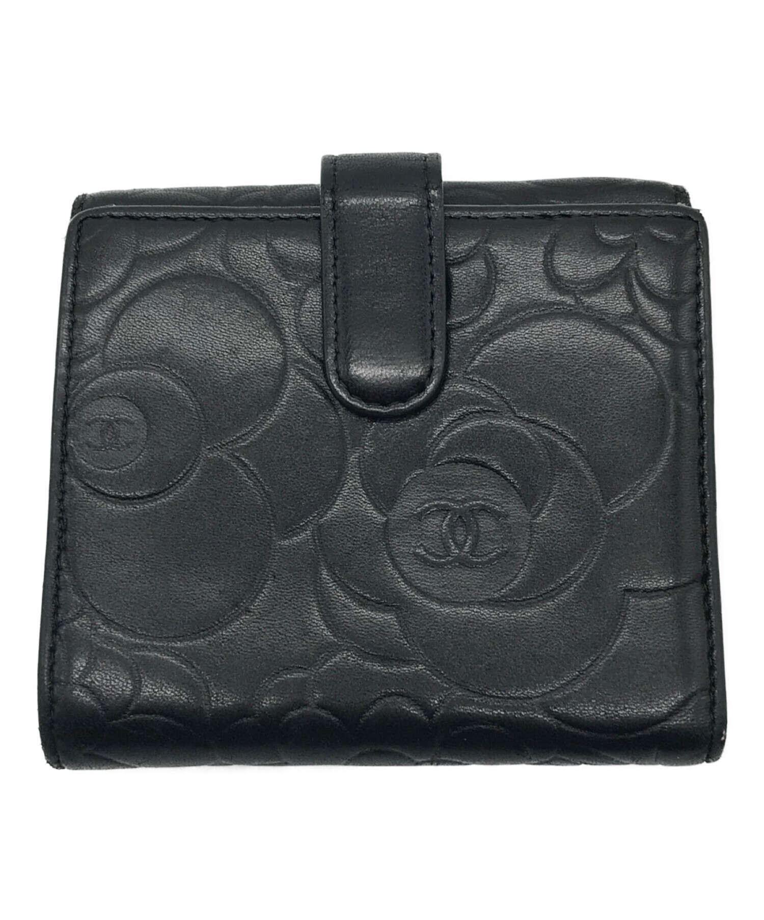 中古・古着通販】CHANEL (シャネル) カメリアダブルホックコンパクトウォレット ブラック｜ブランド・古着通販 トレファク公式【TREFAC  FASHION】スマホサイト