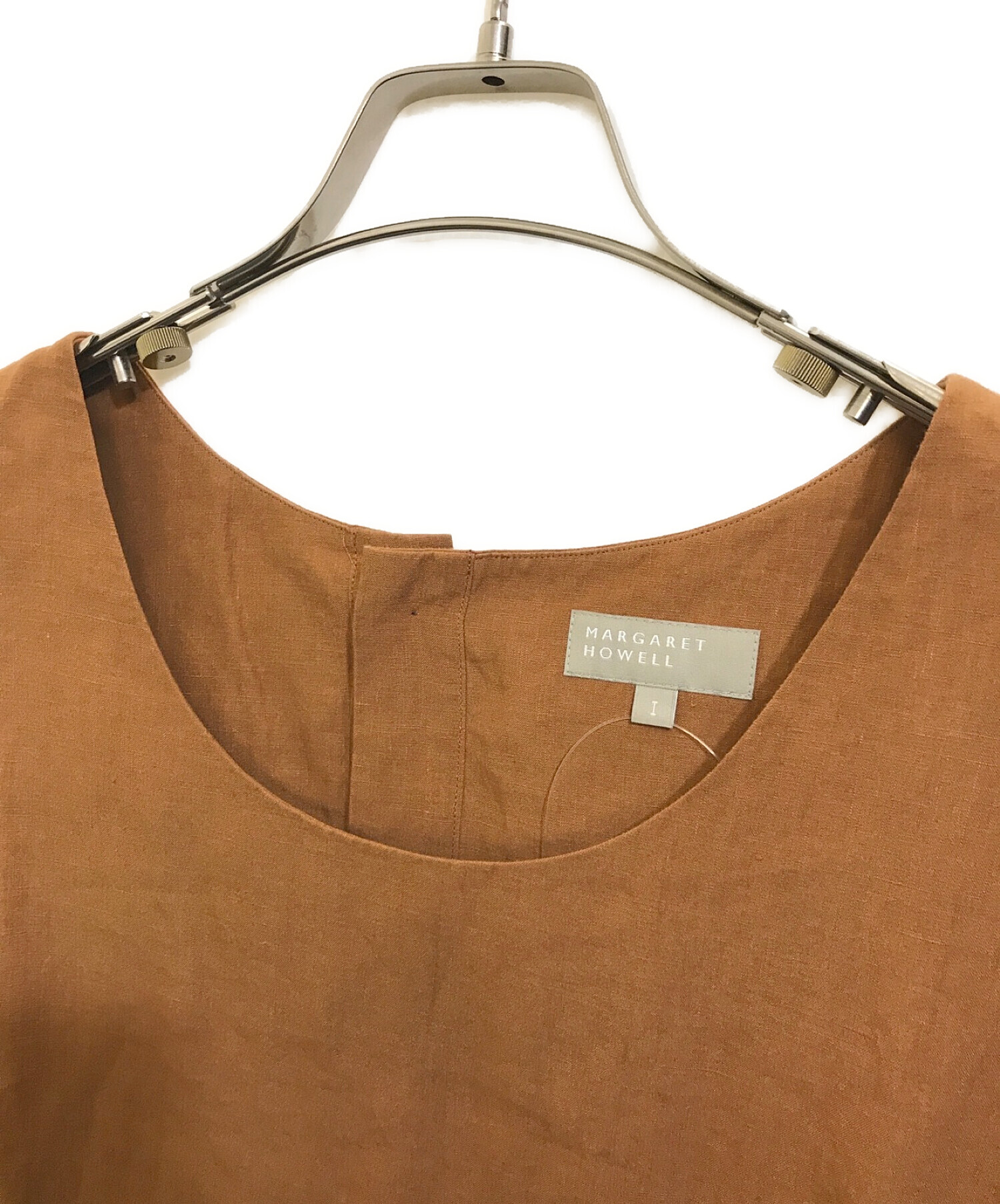 中古・古着通販】MARGARET HOWELL (マーガレットハウエル) DENSE FINE LINEN ノースリーブワンピース ブラウン サイズ:1  未使用品｜ブランド・古着通販 トレファク公式【TREFAC FASHION】スマホサイト