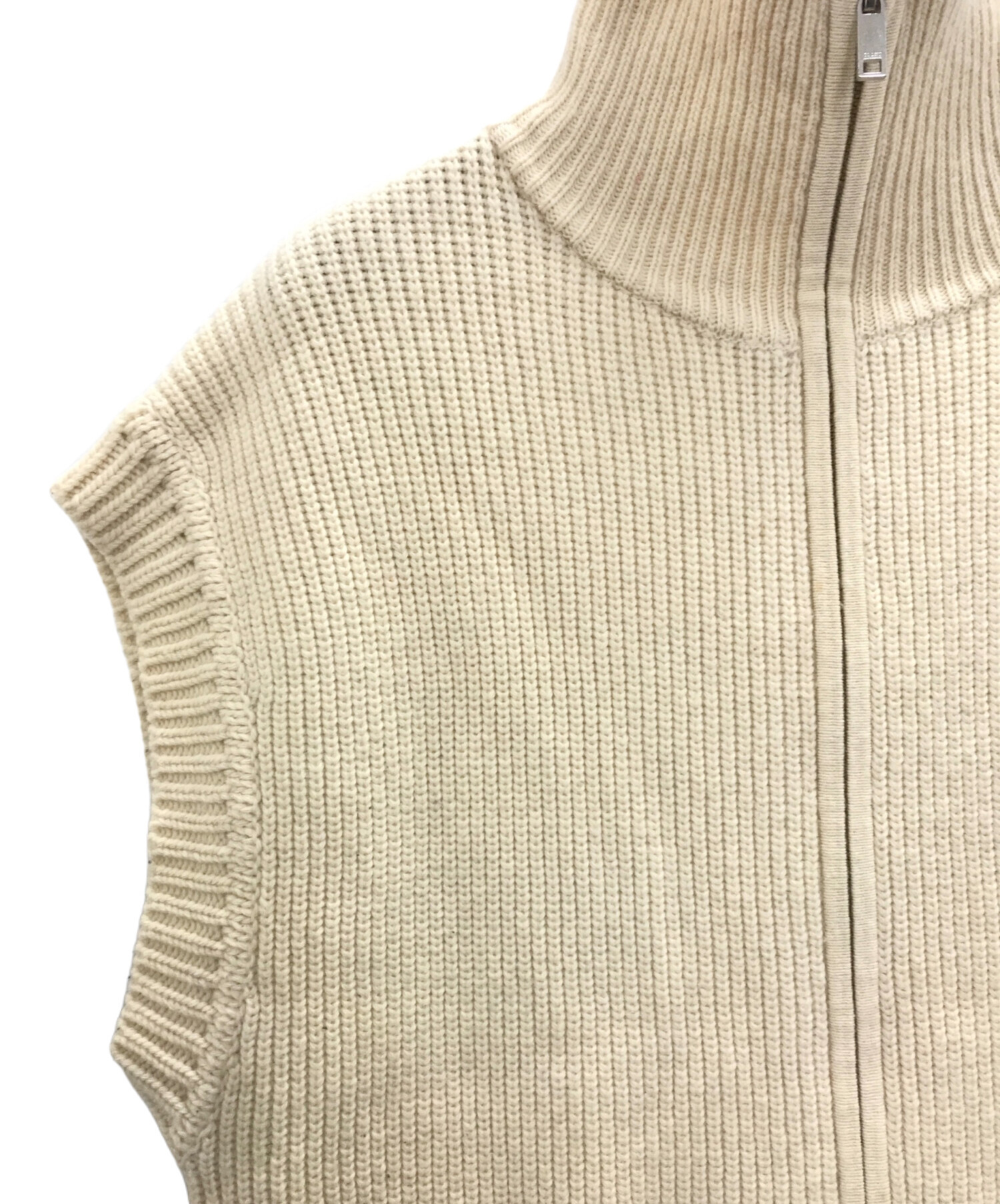 CLANE (クラネ) ZIP COLLAR KNIT VEST アイボリー サイズ:2