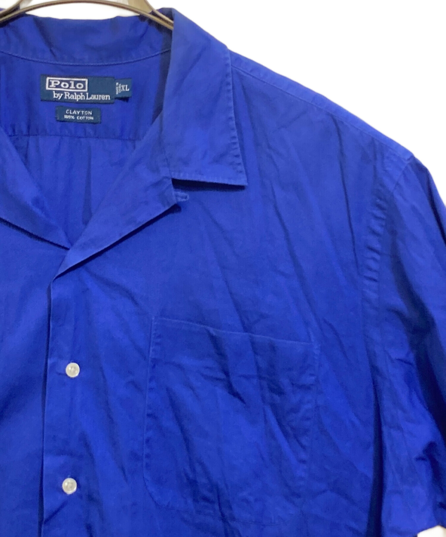 中古・古着通販】POLO RALPH LAUREN (ポロ・ラルフローレン) CLAYTON S/Sオープンカラーシャツ ブルー サイズ:XL ｜ブランド・古着通販 トレファク公式【TREFAC FASHION】スマホサイト