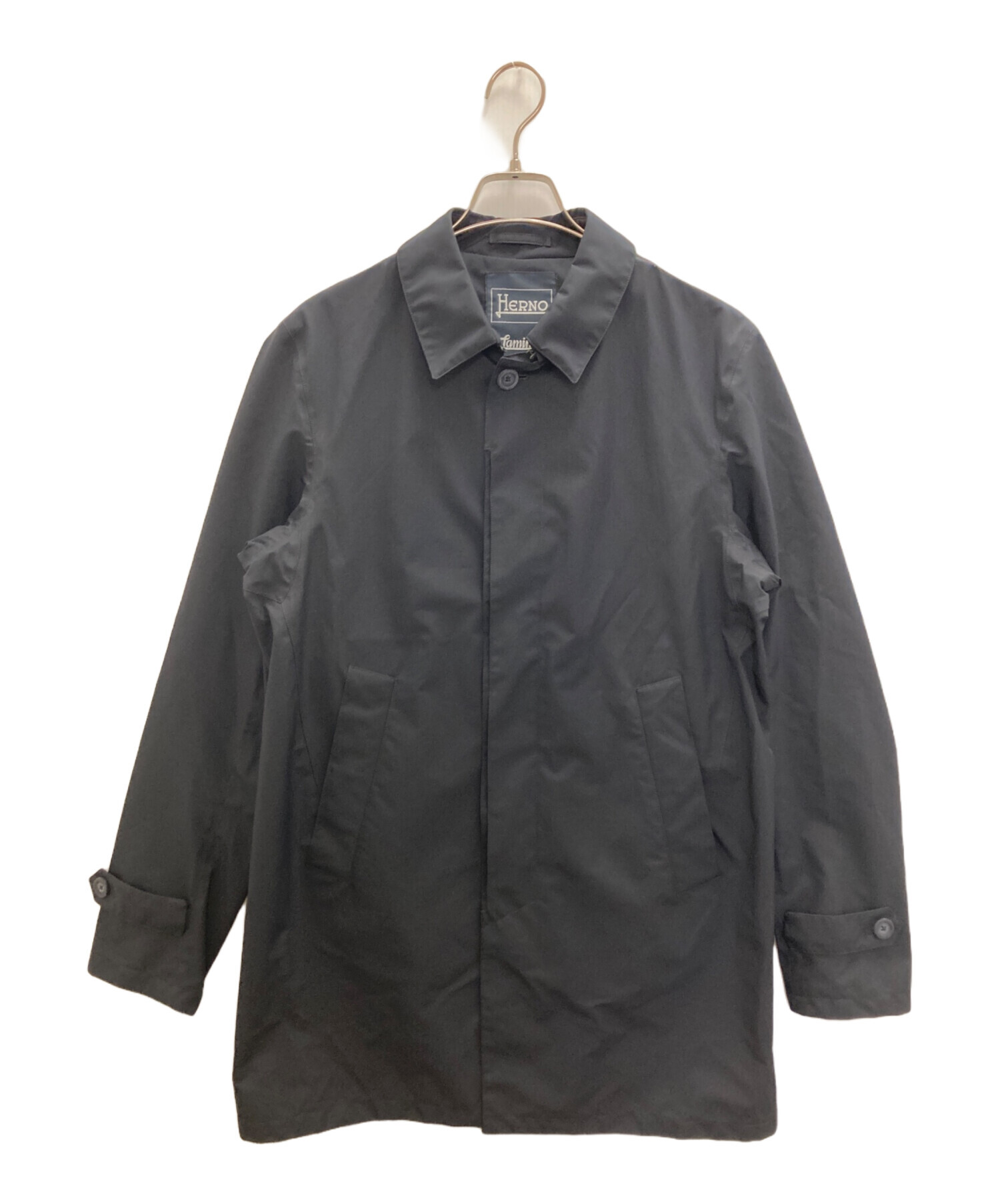 中古・古着通販】HERNO (ヘルノ) GORE-TEX LAMINAR ステンカラーコート ブラック サイズ:48｜ブランド・古着通販  トレファク公式【TREFAC FASHION】スマホサイト