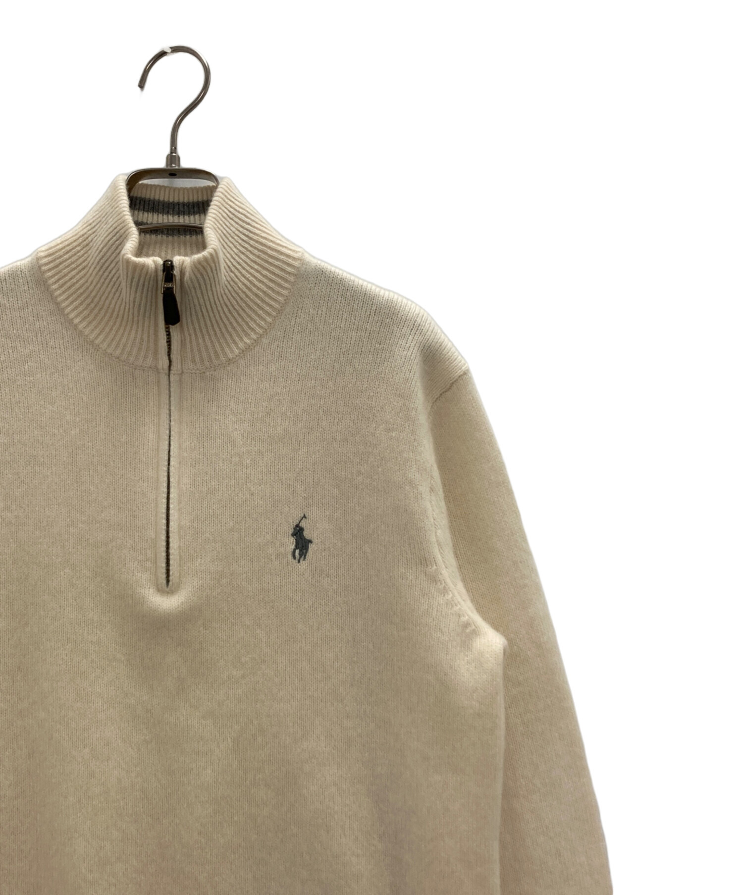 【中古・古着通販】POLO RALPH LAUREN (ポロ・ラルフローレン) カシミヤハーフジップ混ニット アイボリー  サイズ:XS｜ブランド・古着通販 トレファク公式【TREFAC FASHION】スマホサイト