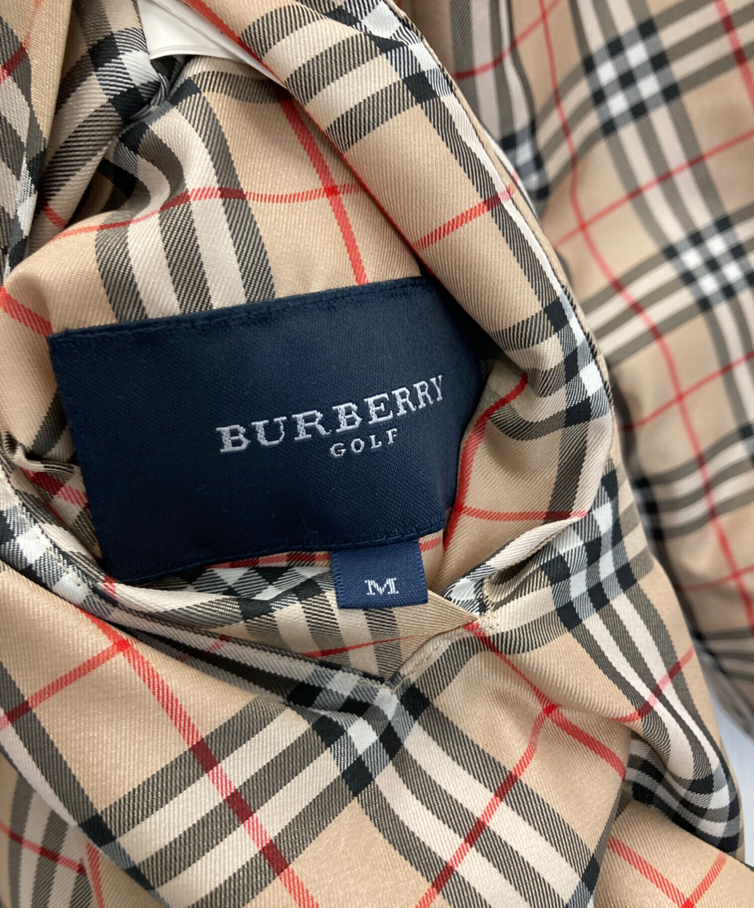 BURBERRY GOLF (バーバリーゴルフ) リバーシブルノバチェックジャケット ベージュ×ブラック サイズ:Ⅿ