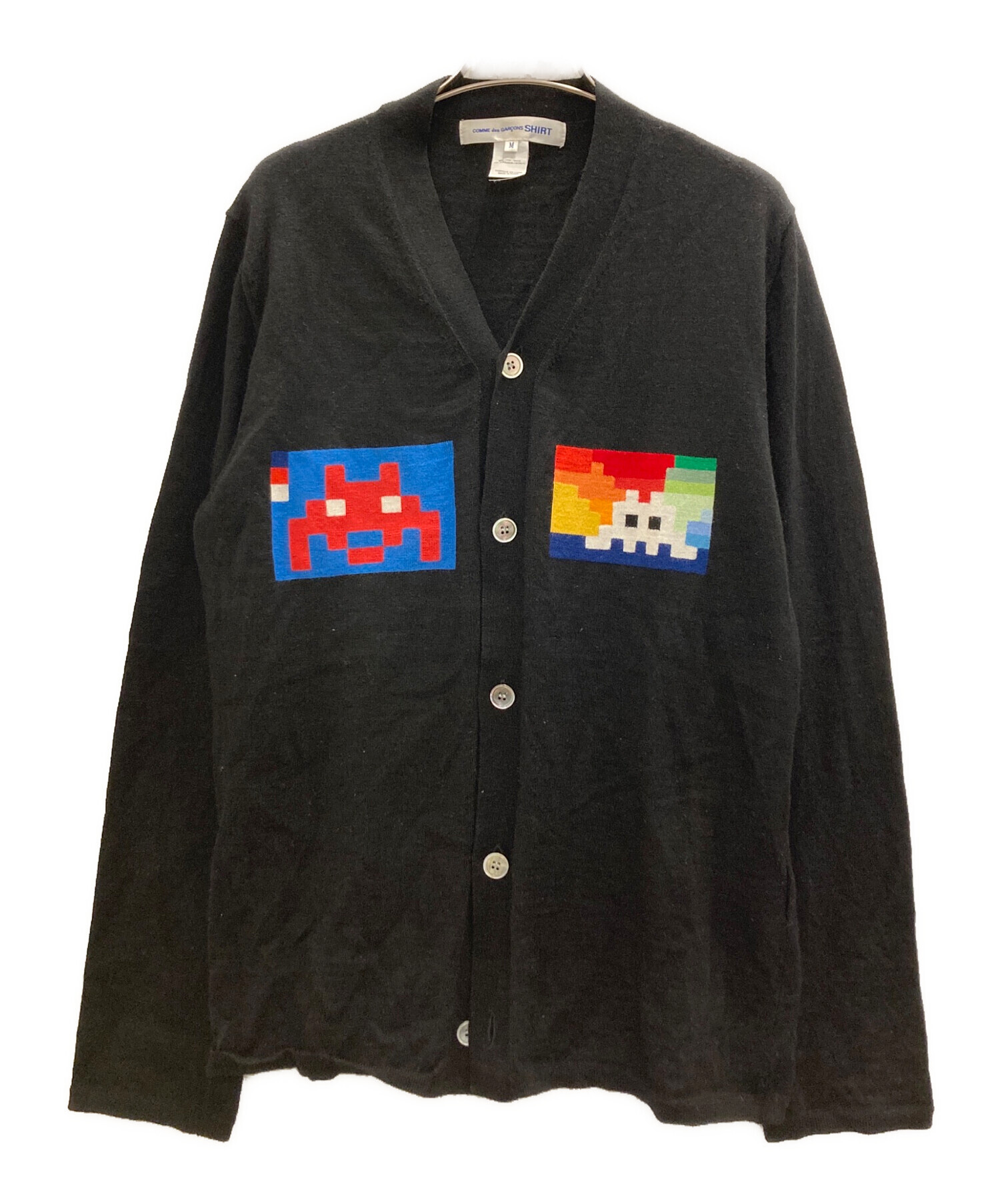 中古・古着通販】COMME des GARCONS SHIRT (コムデギャルソンシャツ) Vネックカーディガン ブラック サイズ:Ｍ｜ブランド・古着通販  トレファク公式【TREFAC FASHION】スマホサイト