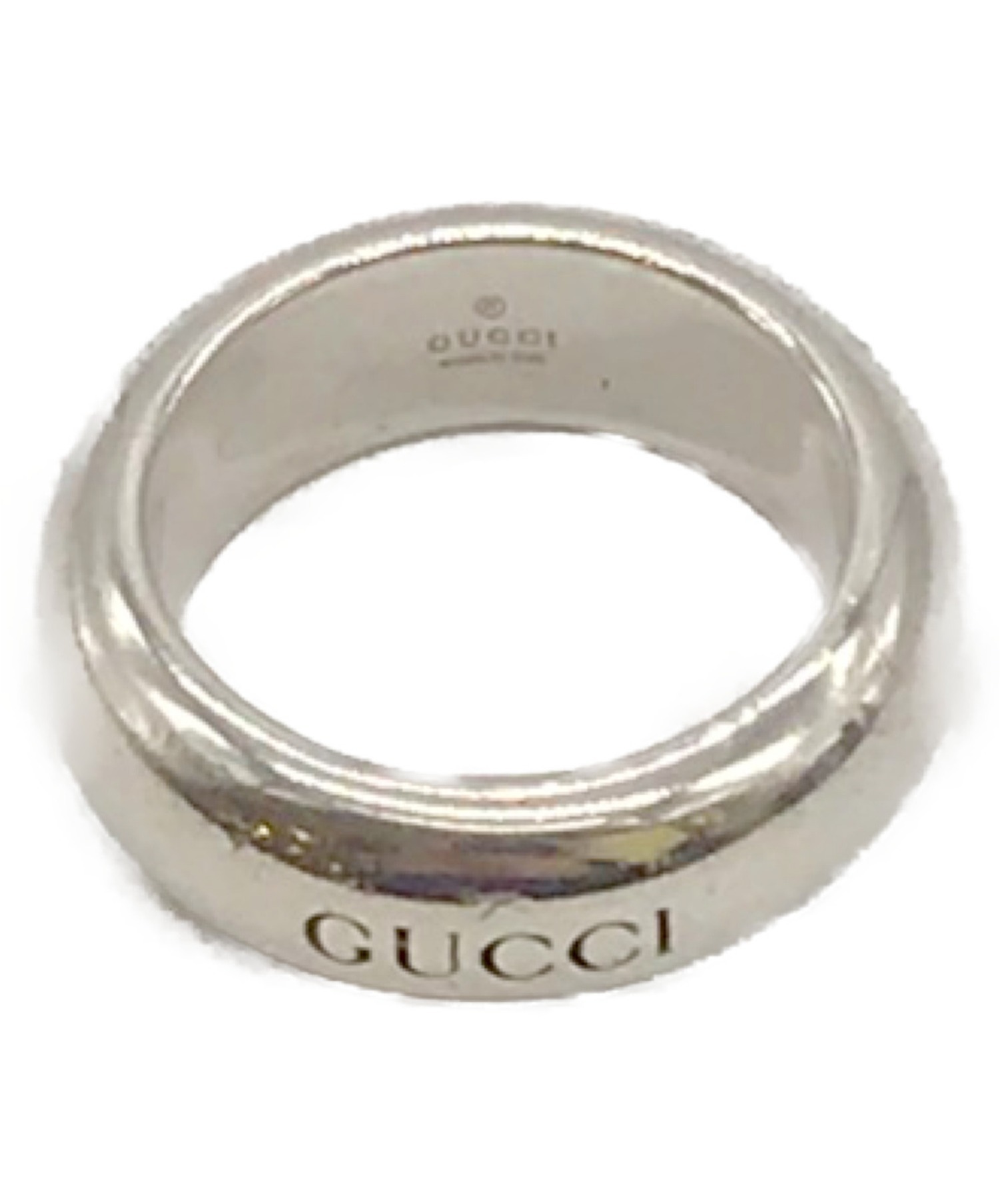 GUCCI (グッチ) ロゴリング シルバー サイズ:18号 SILVER925　イタリア製