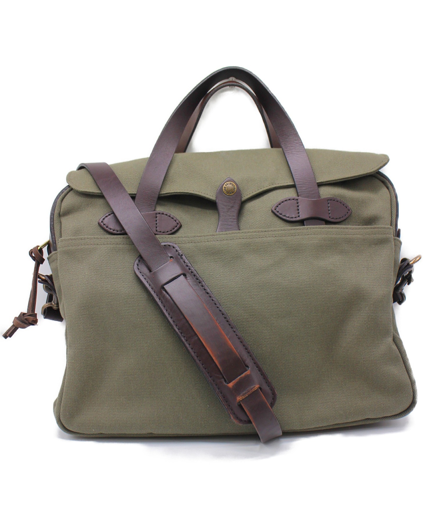 FILSON (フィルソン) キャンバスレザーショルダーバッグ カーキ×ブラウン サイズ:- ORIGINAL BRIEFCASE