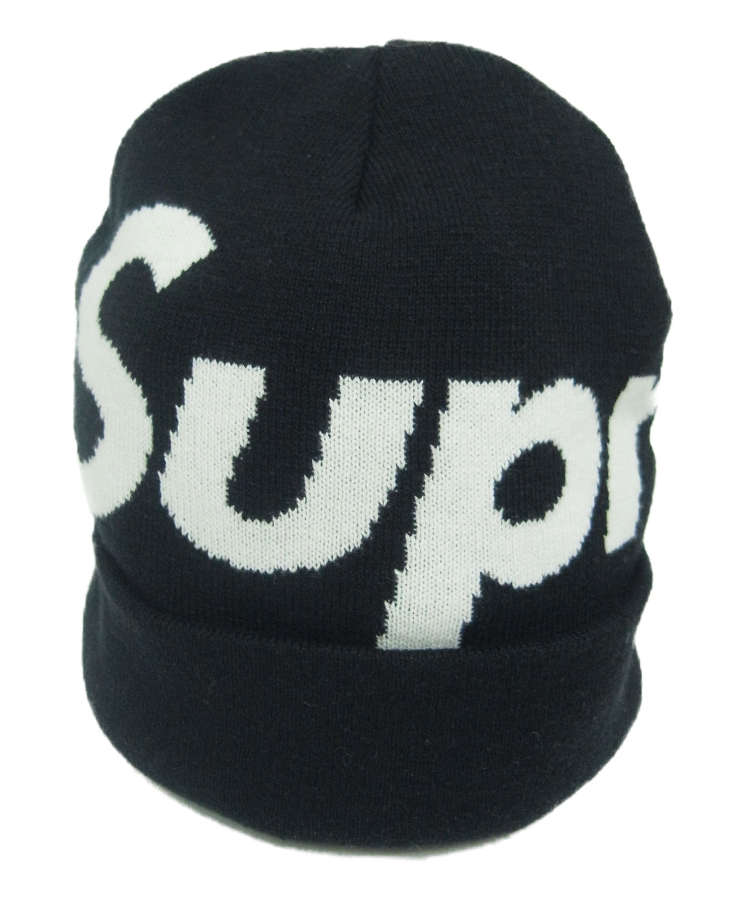 Supreme (シュプリーム) ニットキャップ ブラック×ホワイト サイズ:下記参照 16AWモデル Big Logo Beanie