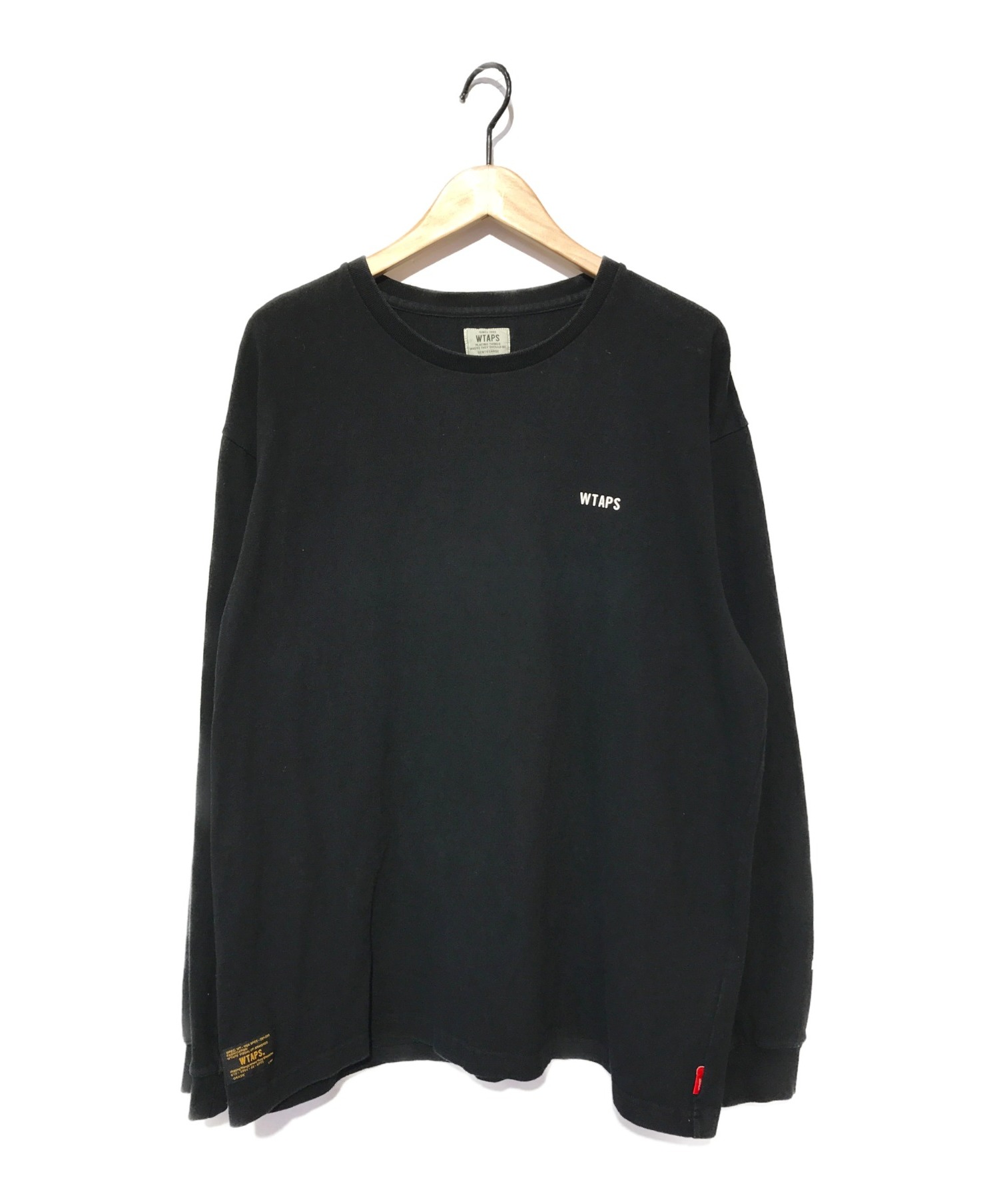 WTAPS (ダブルタップス) ロングスリーブバックロゴプリントTシャツ ブラック サイズ:L DESIGN LS GPS 171ATDT-CSM06