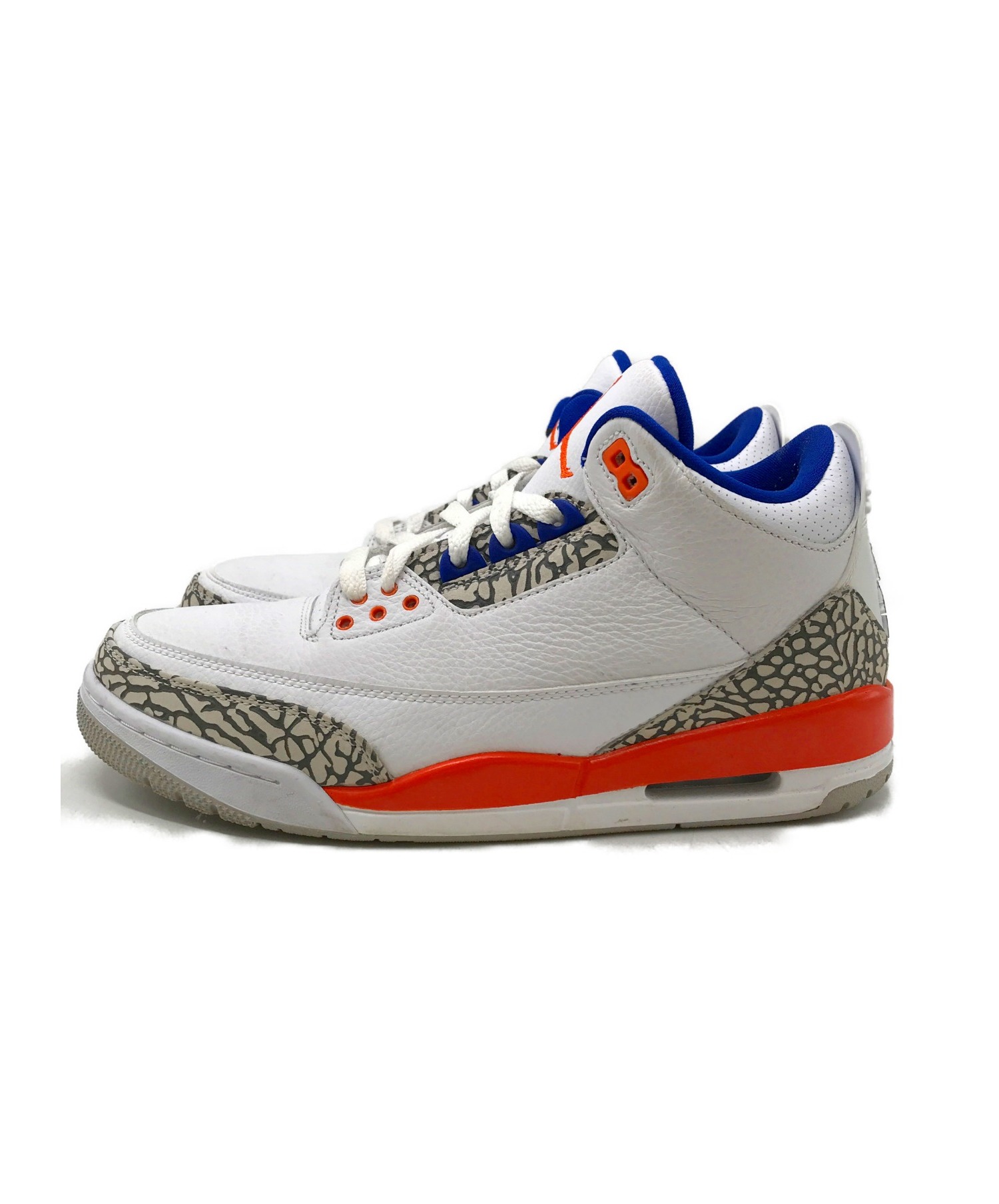 NIKE (ナイキ) エアジョーダン3レトロ ニックス/ミッドカットスニーカー ホワイト サイズ:27.5 AIR JORDAN 3 RETRO  KNICKS 136064-148