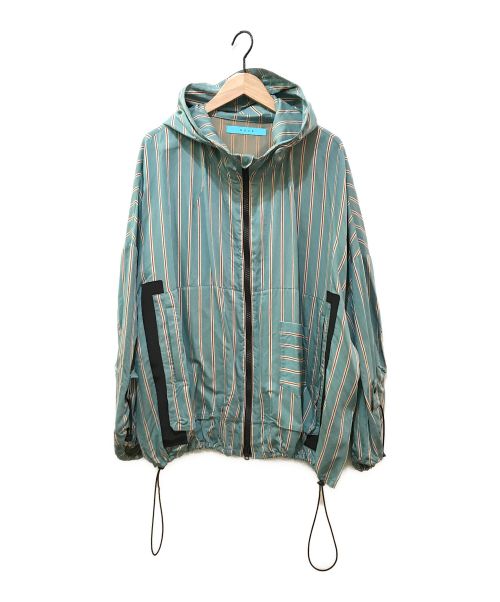 中古・古着通販】MUZE (ミューズ) WIDE HOODED STRIPE BLOUSON スカイ